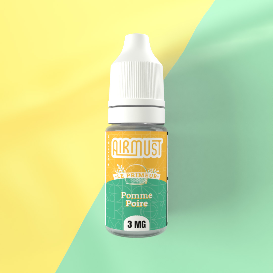 Le Primeur • Pomme Poire 10ml Le Primeur vous a préparé un mariage de saveurs entre une poire et une pomme, une association irrésistible sucrée et fruitée. Et ils vapèrent heureux…