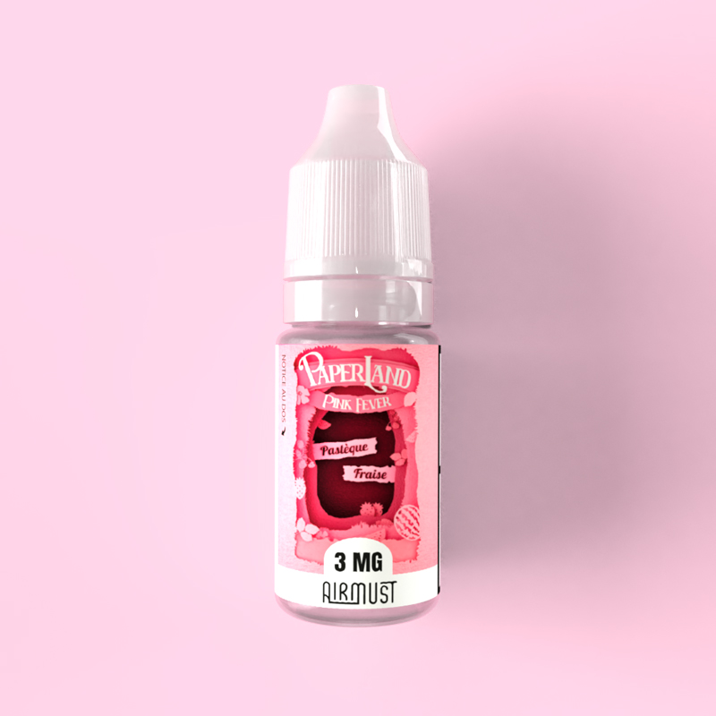 Paperland • Pink Fever 10ml Crush assuré pour cet accord parfait entre une pastèque et une fraise bien sucrée.