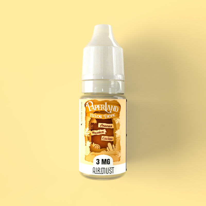 Paperland • Yellow Tropic 10ml Sous les sunlights, on retrouve un ananas mêlé à l’acidité du fruit de la passion et le piquant du cactus.