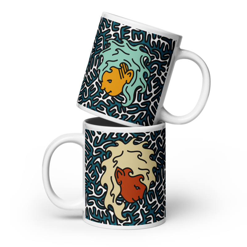 White glossy mug: Mullet Series