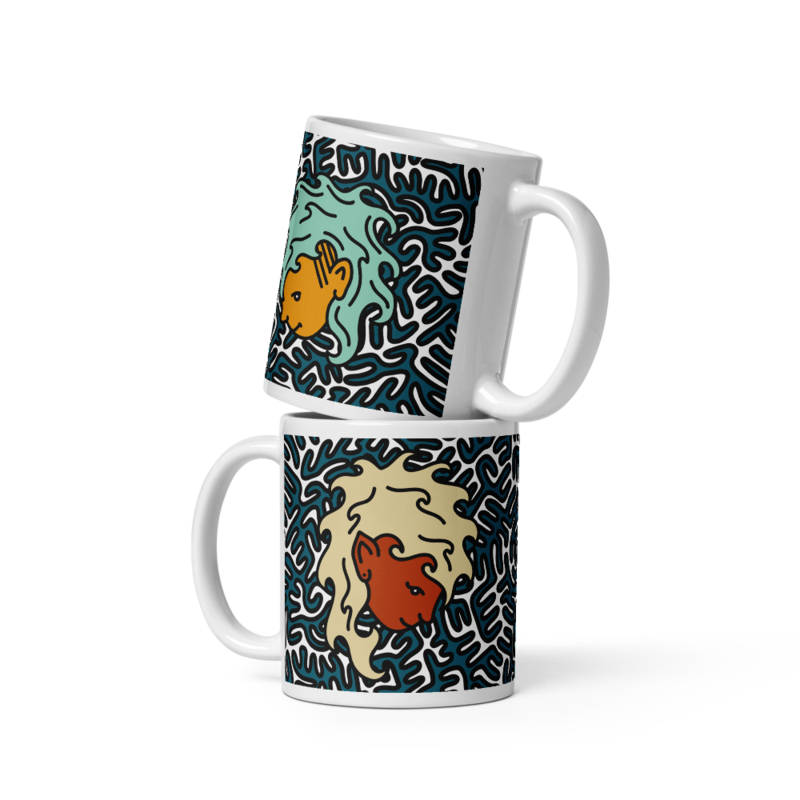 White glossy mug: Mullet Series