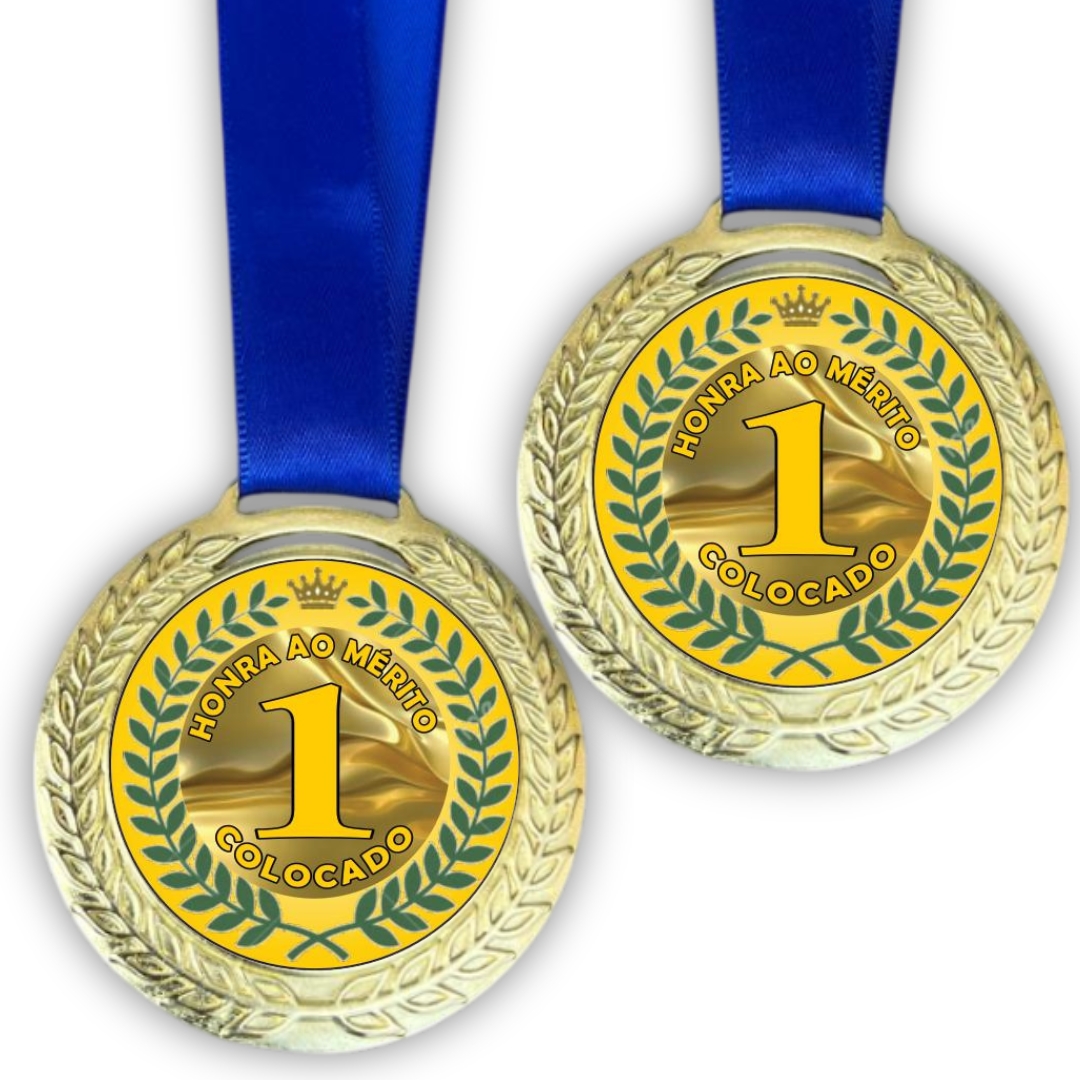 Medalha de Metal Adesivada em UV colocação Esportivas