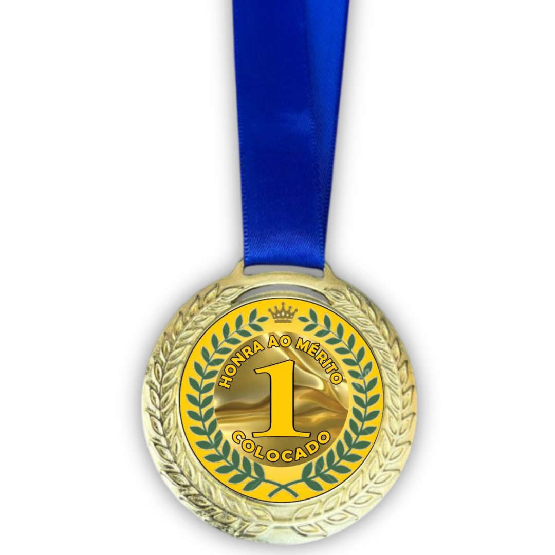 Medalha de Metal Adesivada em UV colocação Esportivas