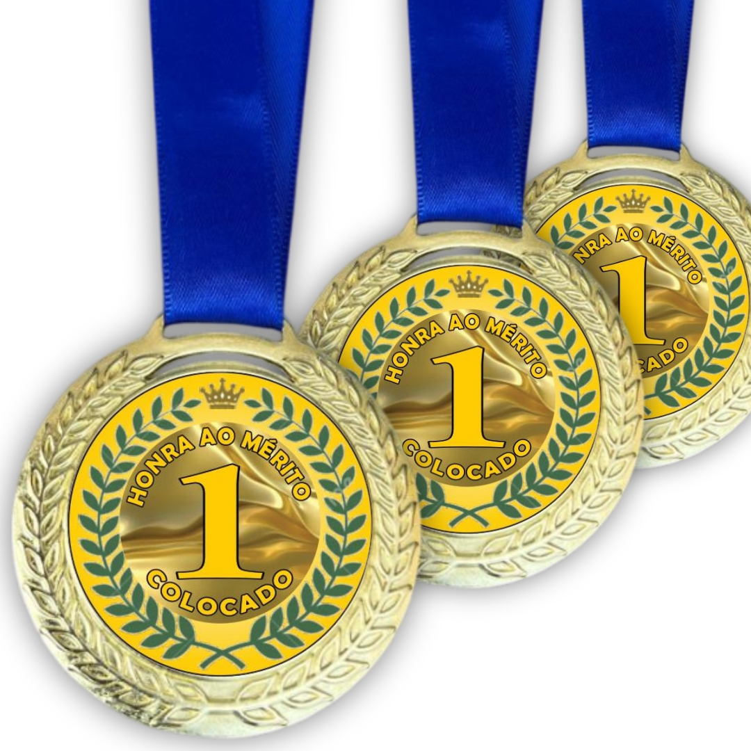 Medalha de Metal Adesivada em UV colocação Esportivas