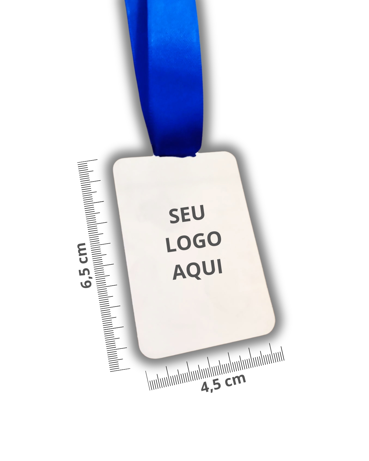 Medalha Lisa De Metal Retangular