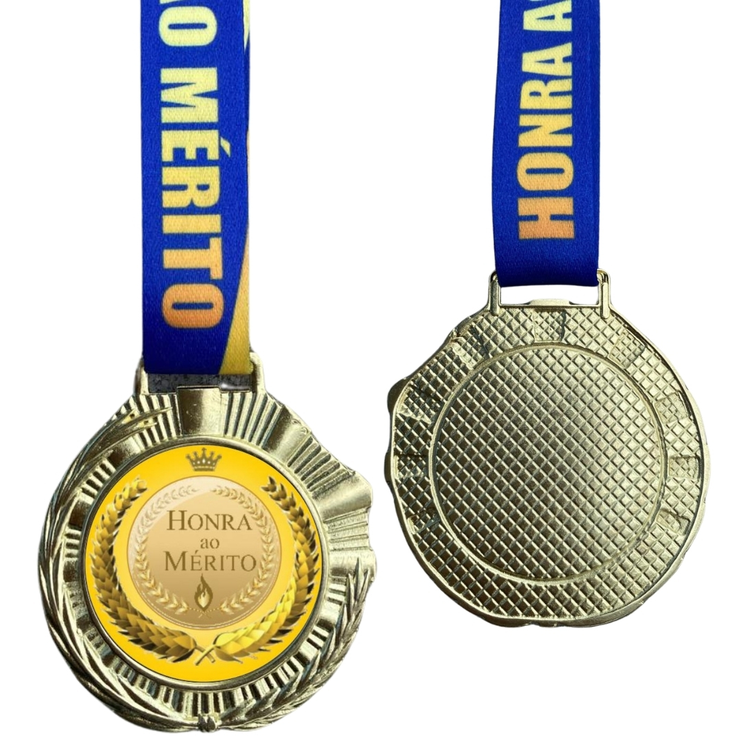 Medalha em Metal Adesivada em impressão UV