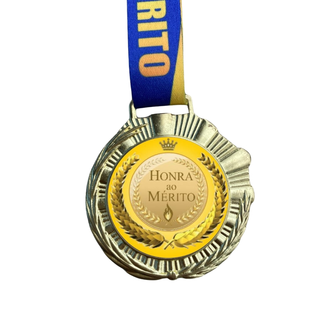 Medalha em Metal Adesivada em impressão UV