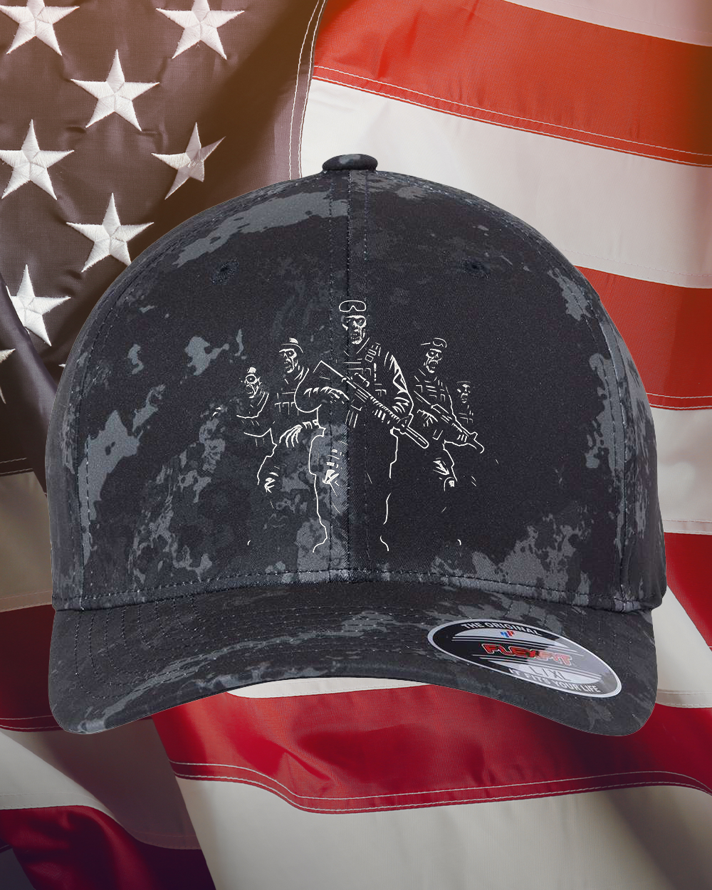 Zombie Squad printed Flex Fit hat