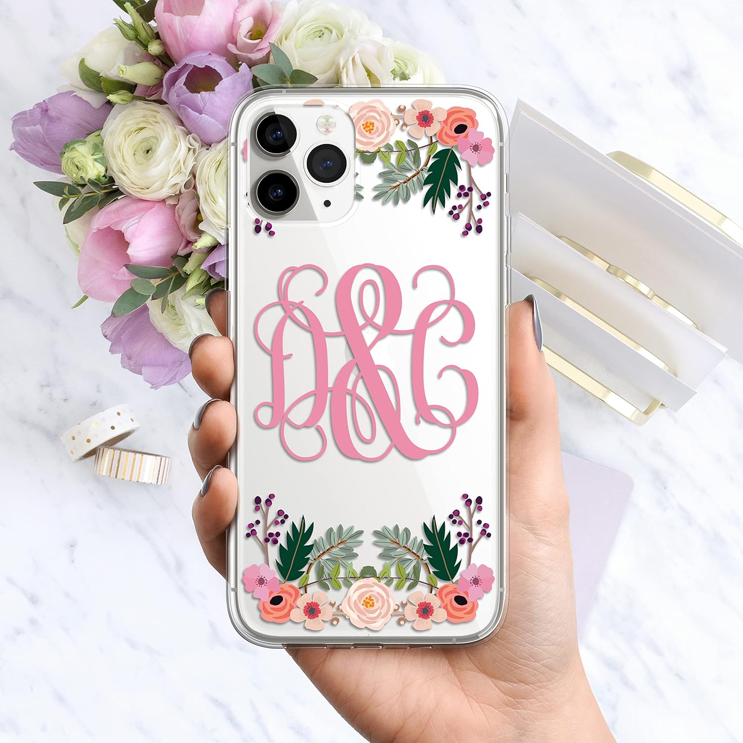 Floral Monogram Phone Case