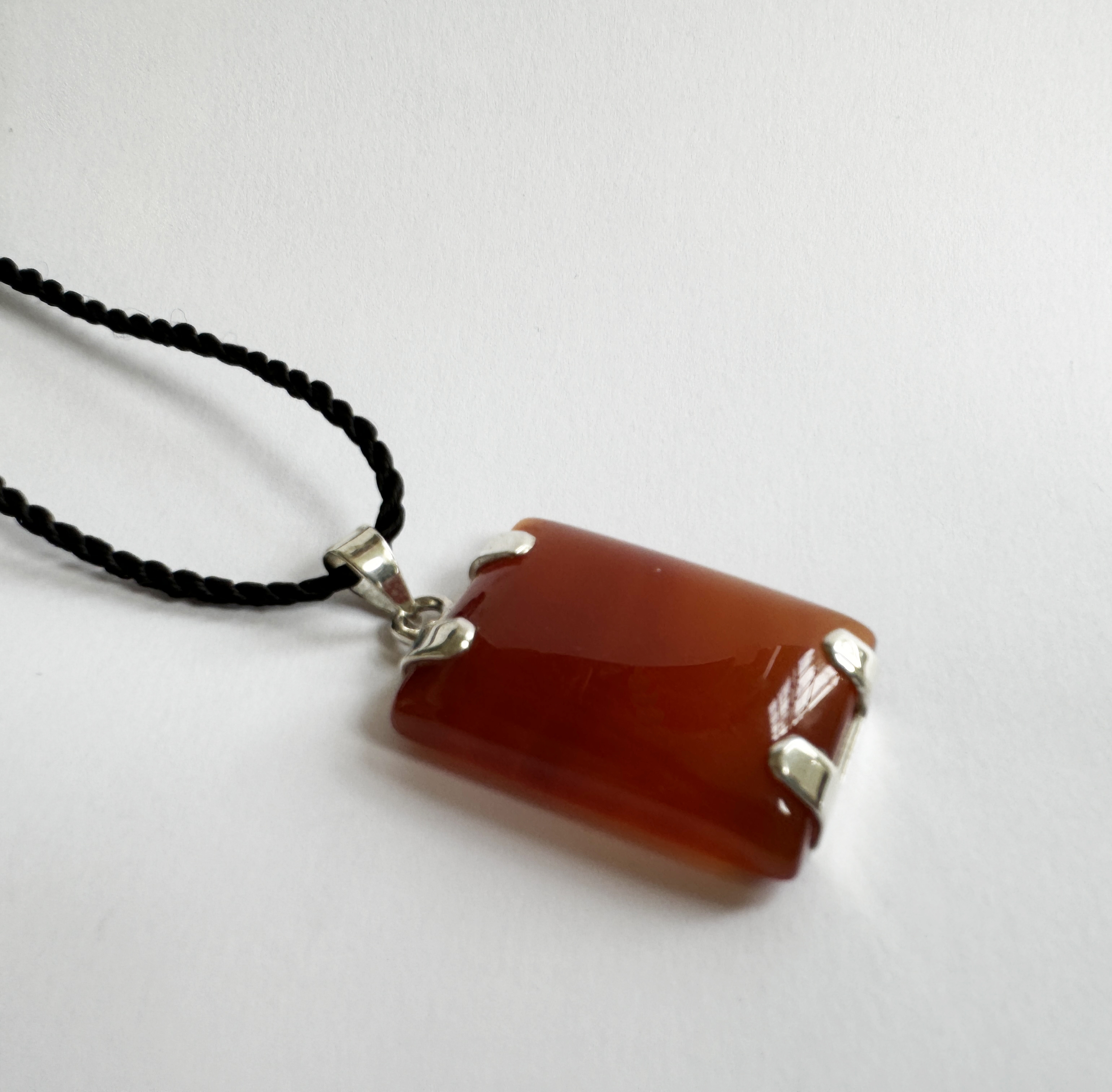 Honey Orange Square Aqeeq Pendant 1 of 3