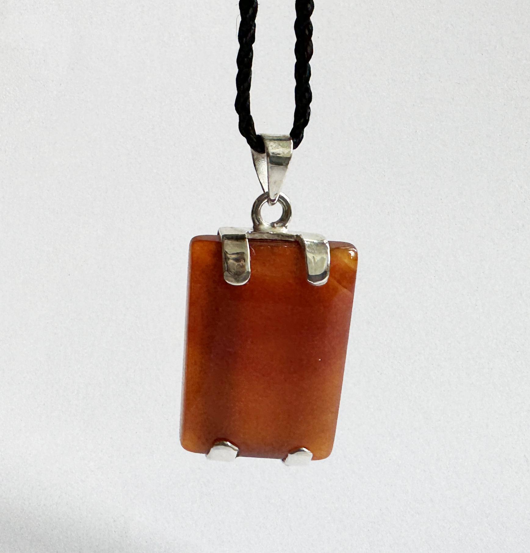 Honey Orange Square Aqeeq Pendant 1 of 3