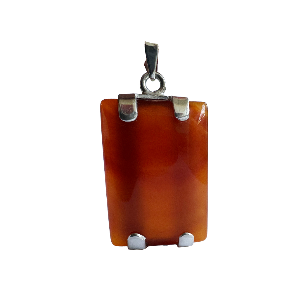 Honey Orange Square Aqeeq Pendant 2/3