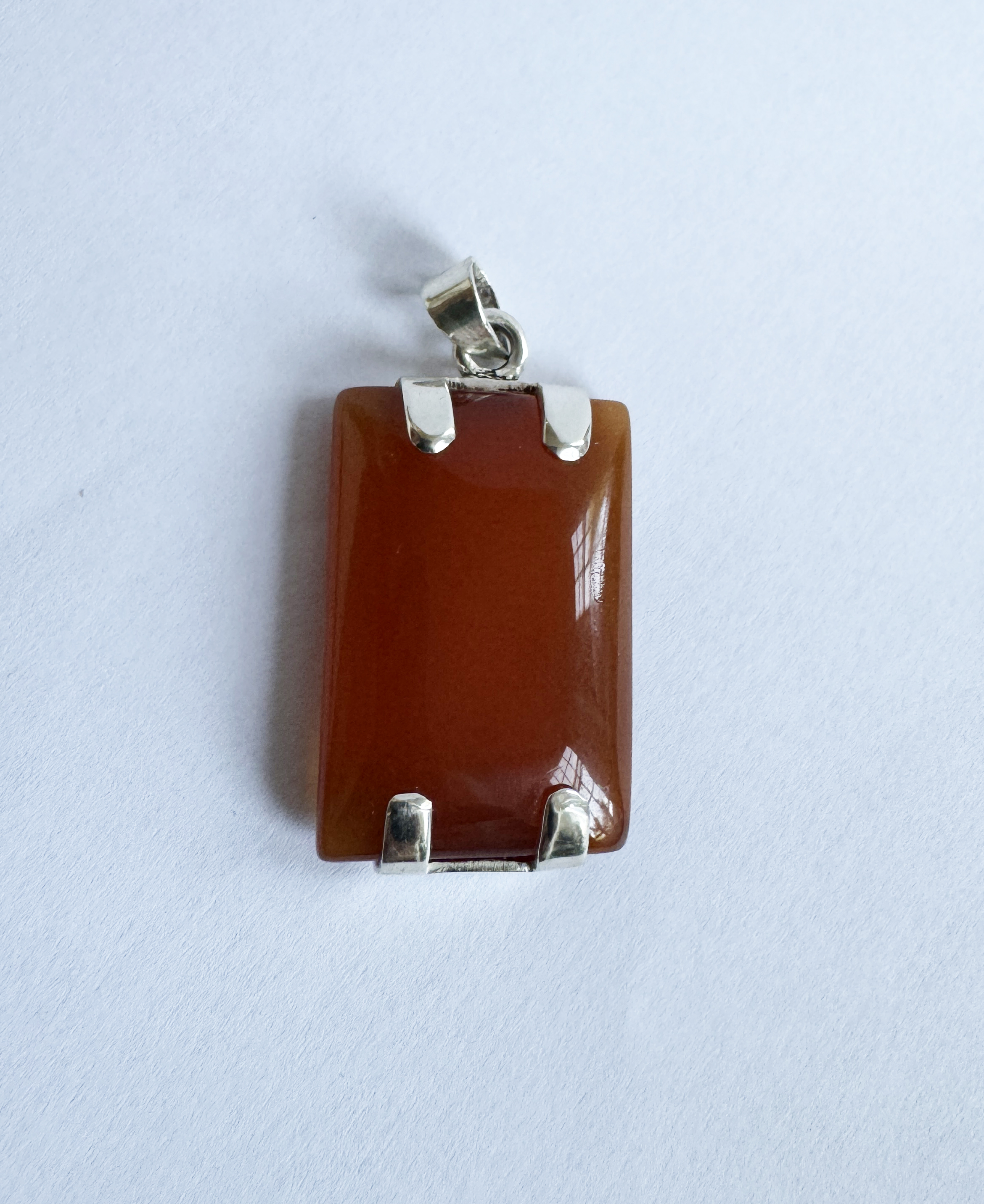 Honey Orange Square Aqeeq Pendant 2/3