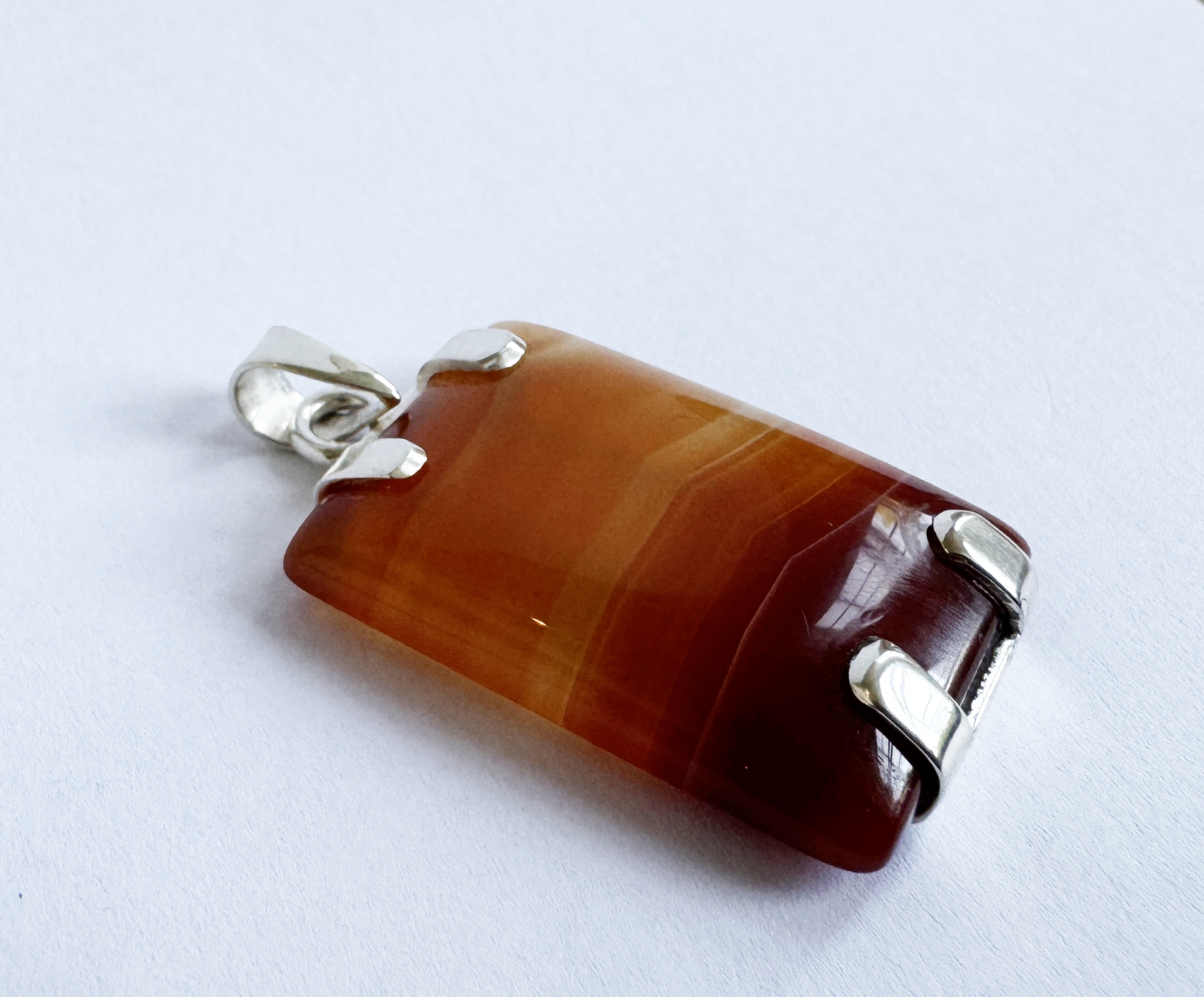 Honey Orange Square Aqeeq Pendant 3/3