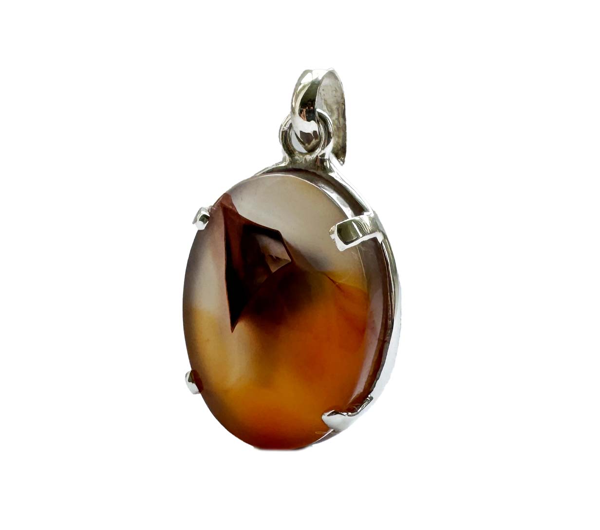 Mossy Orange Aqeeq Pendant