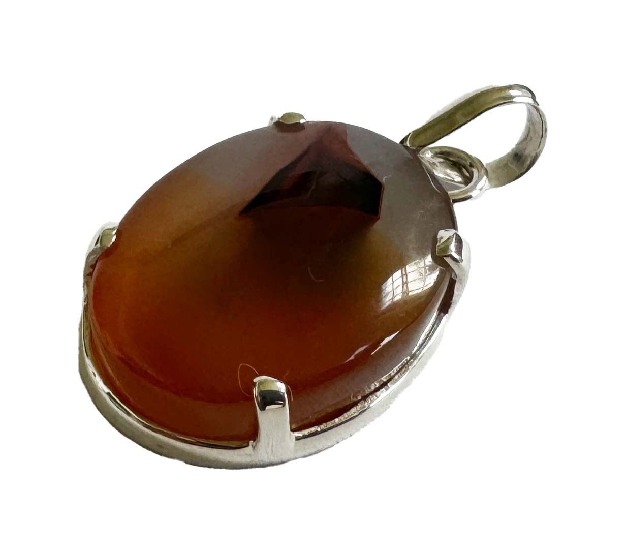 Mossy Orange Aqeeq Pendant