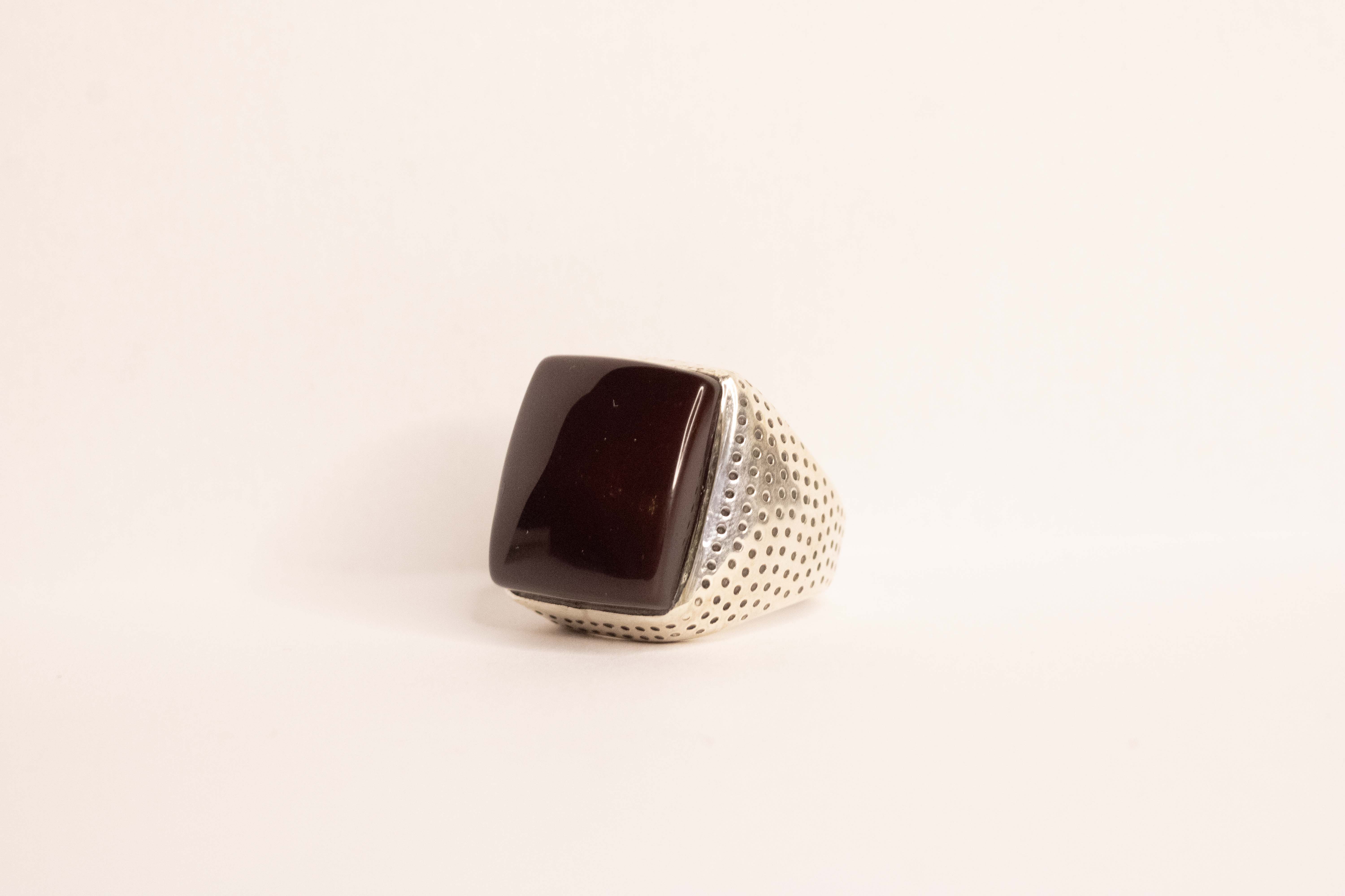 Special Edition Large Liver Colour Aqeeq Ring