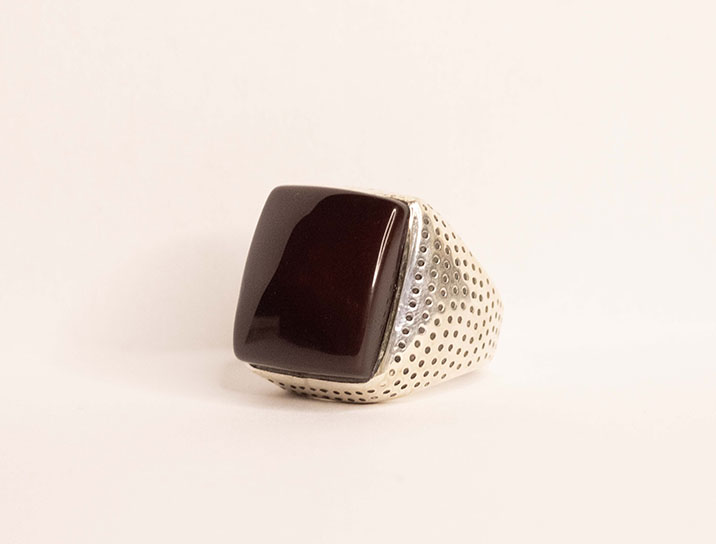 Special Edition Large Liver Colour Aqeeq Ring