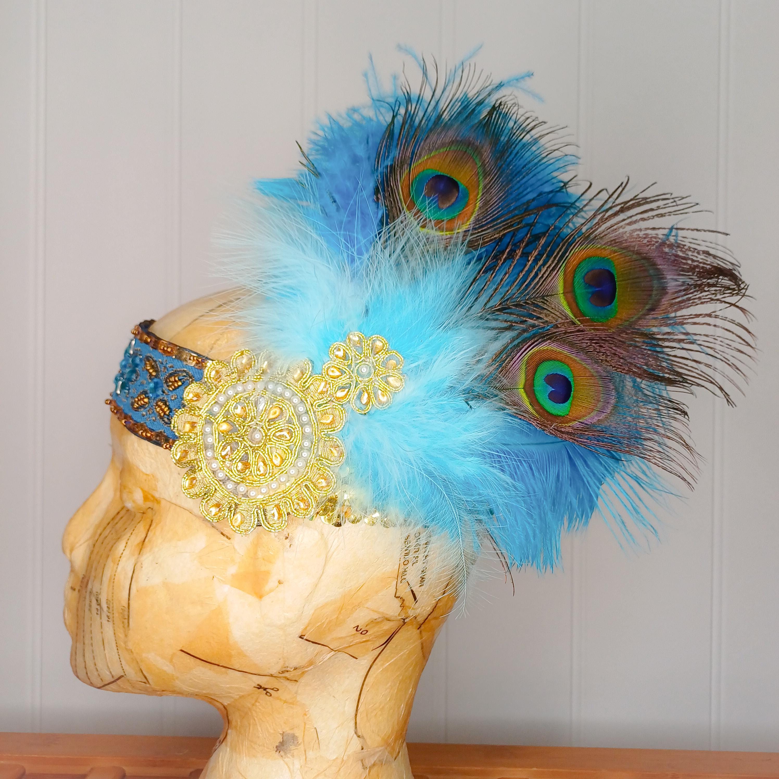 Flapper-style feathered headband
