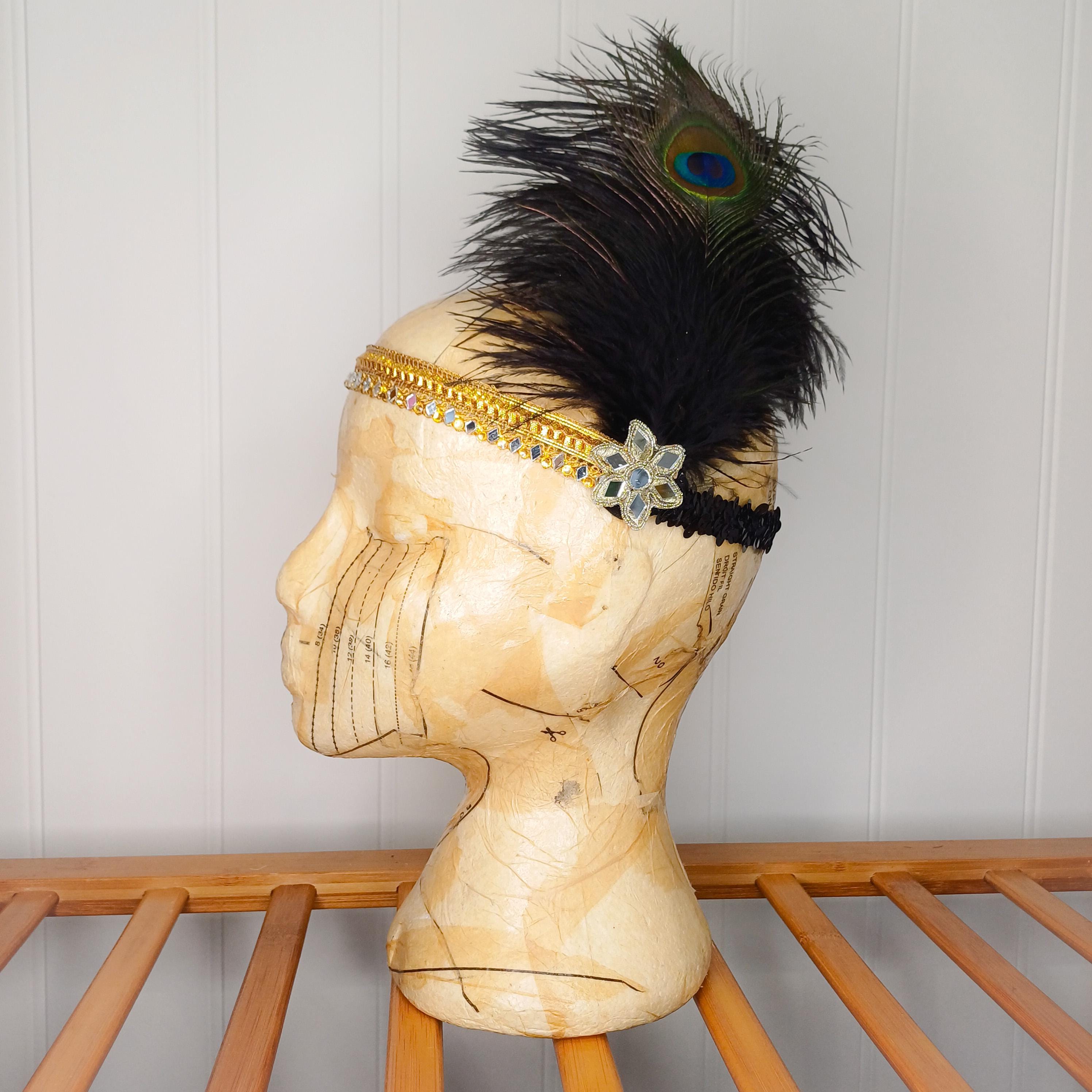 Flapper-style feathered headband
