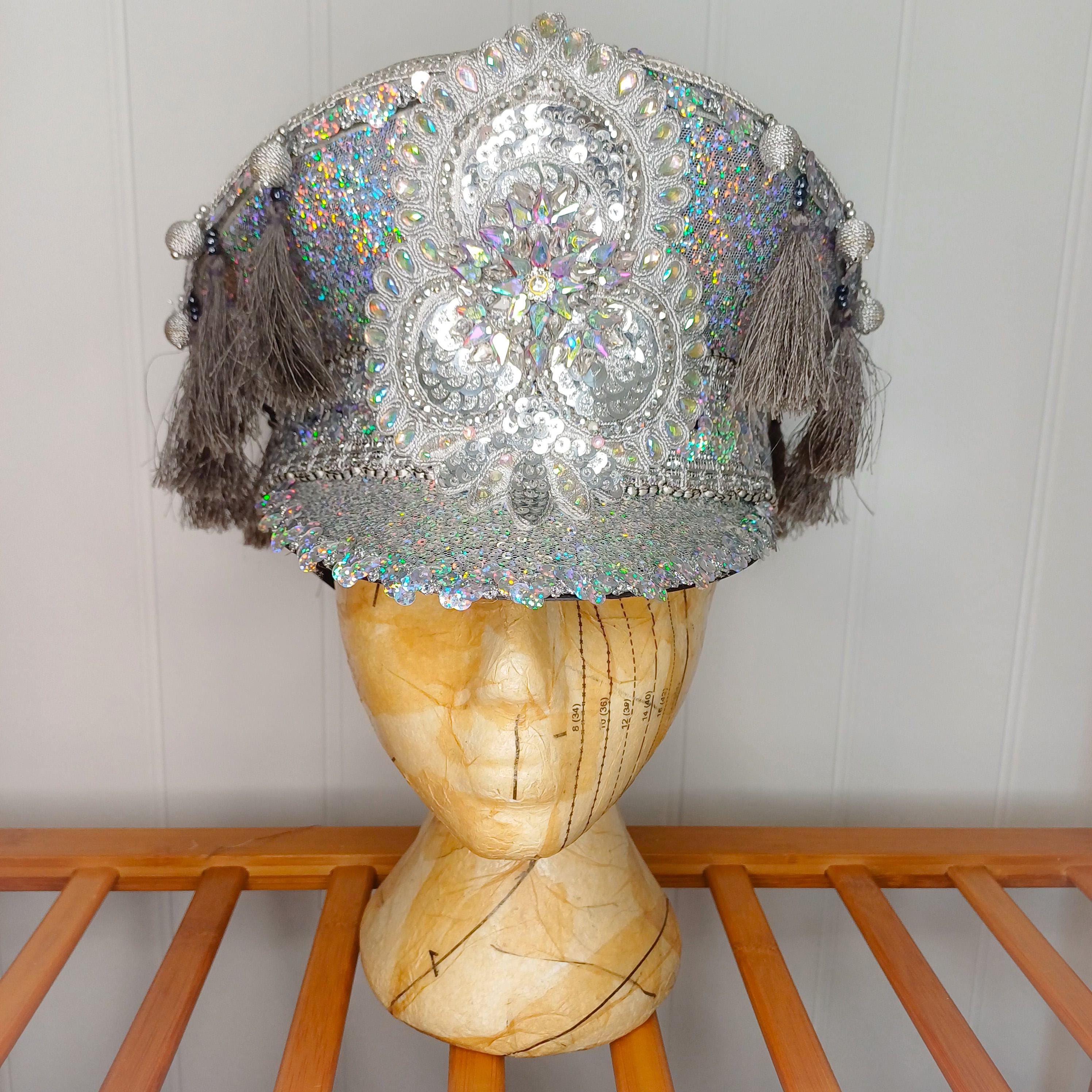 Silver sequinned captain's hat