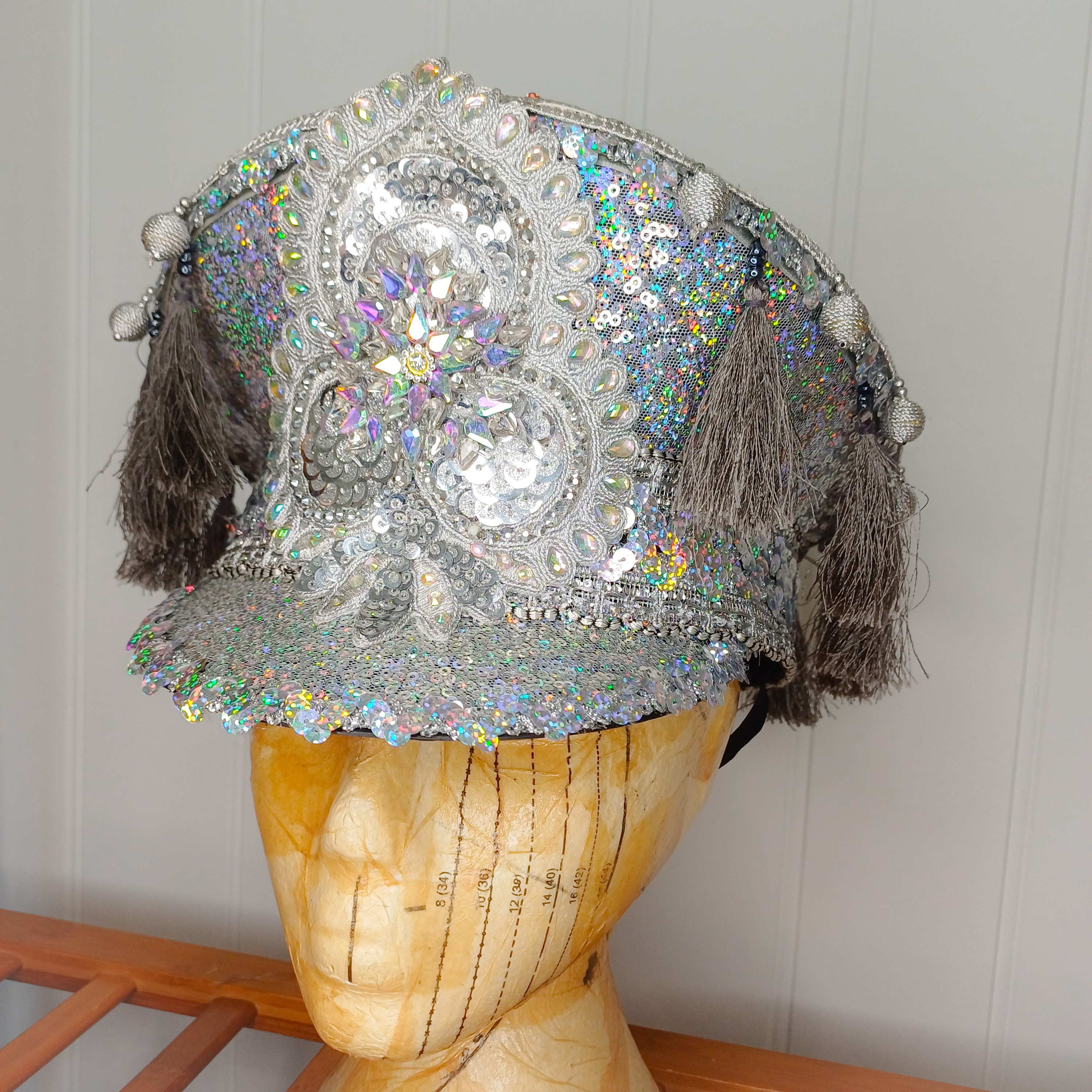 Silver sequinned captain's hat