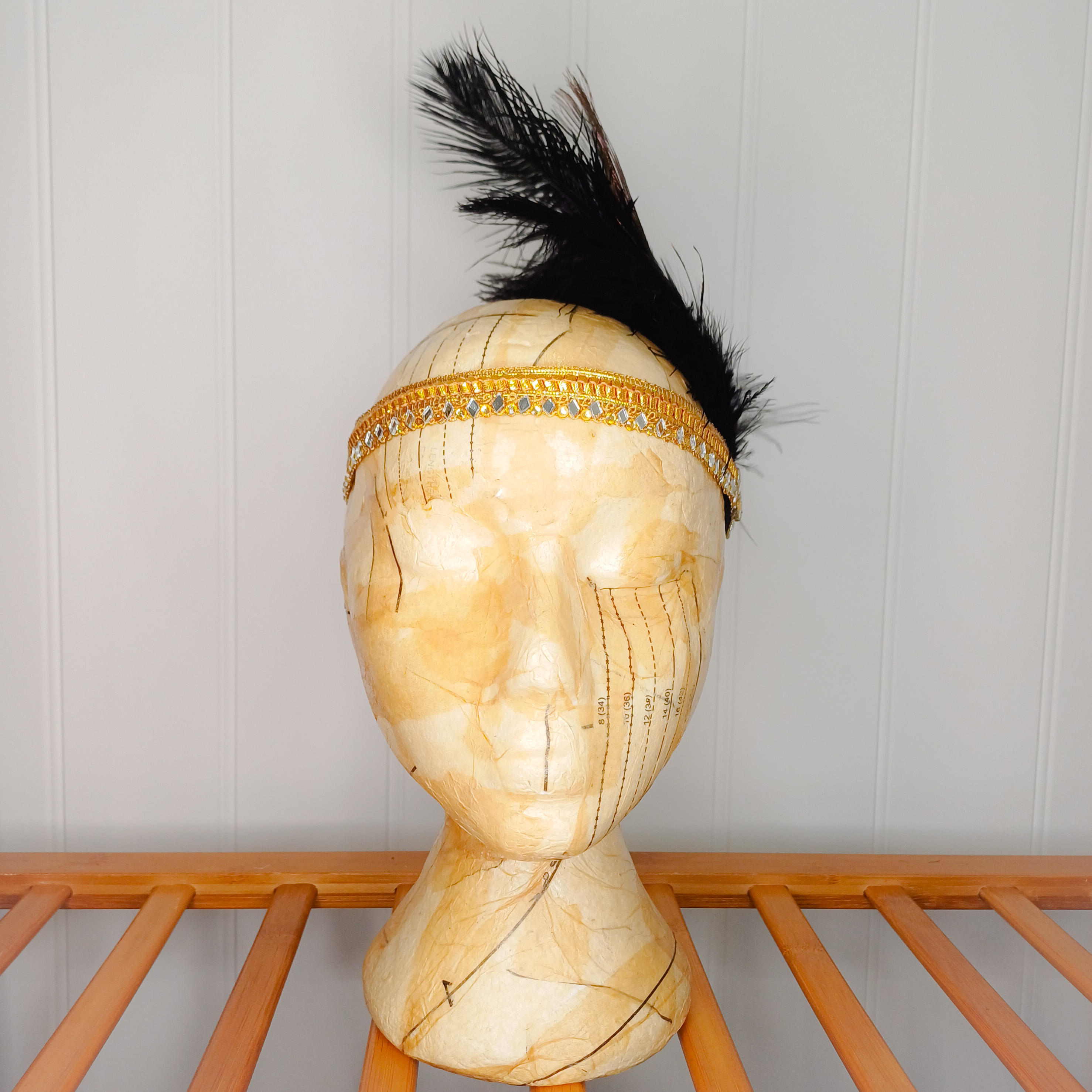 Flapper-style feathered headband
