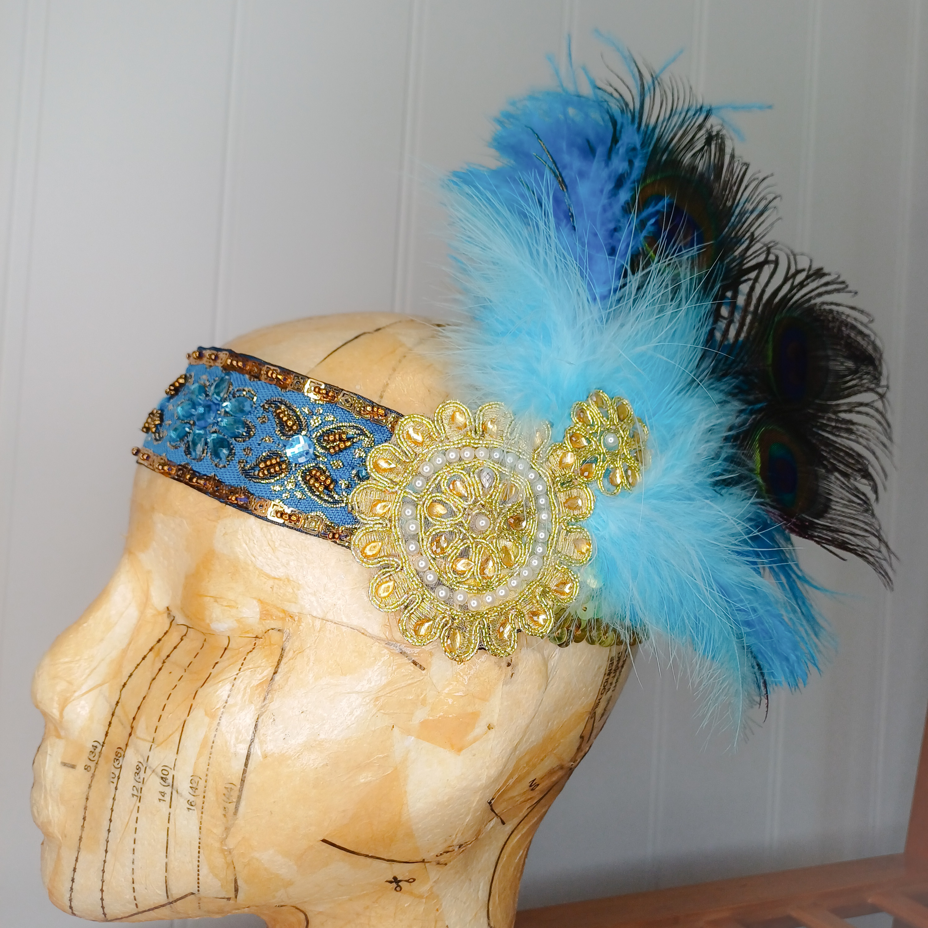 Flapper-style feathered headband