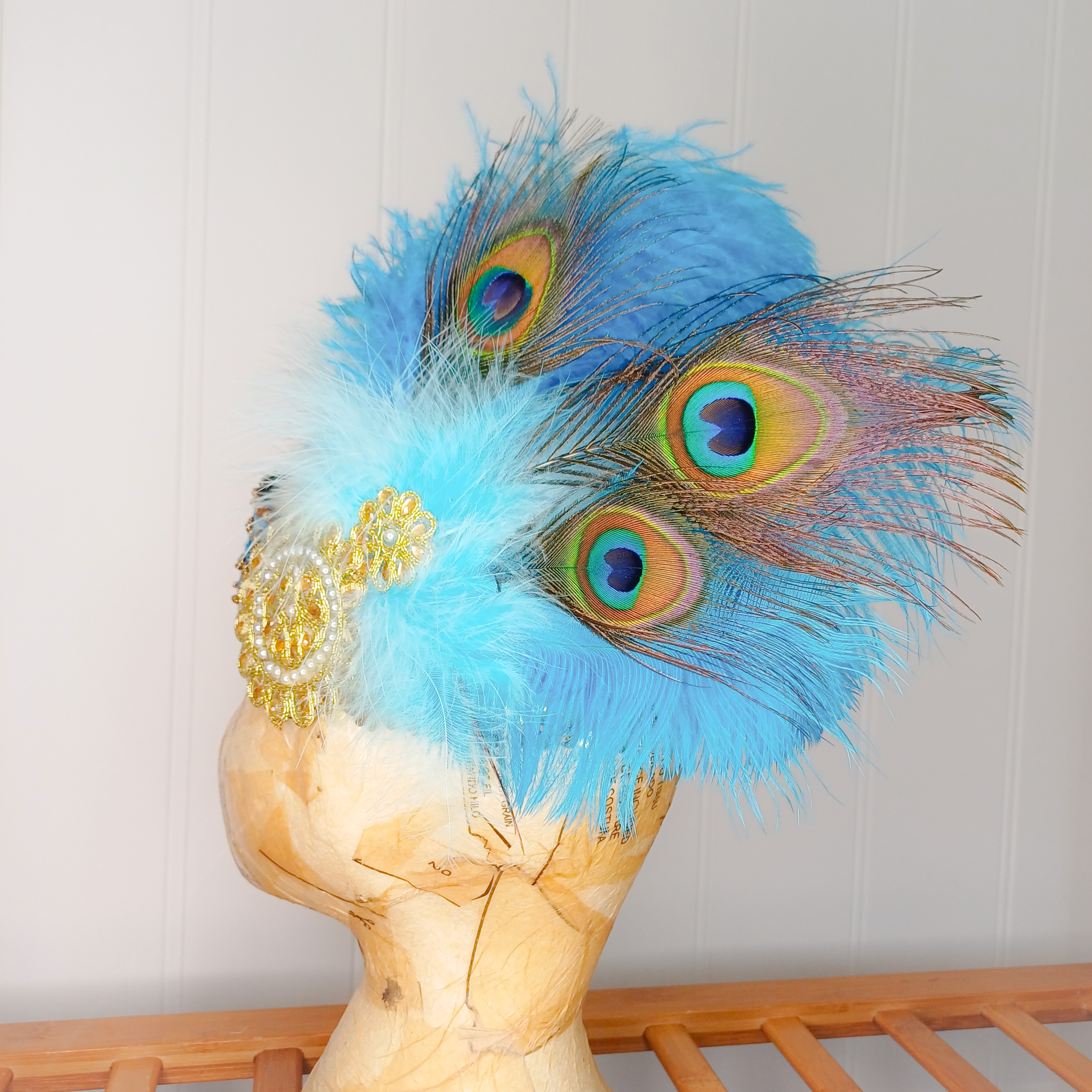 Flapper-style feathered headband