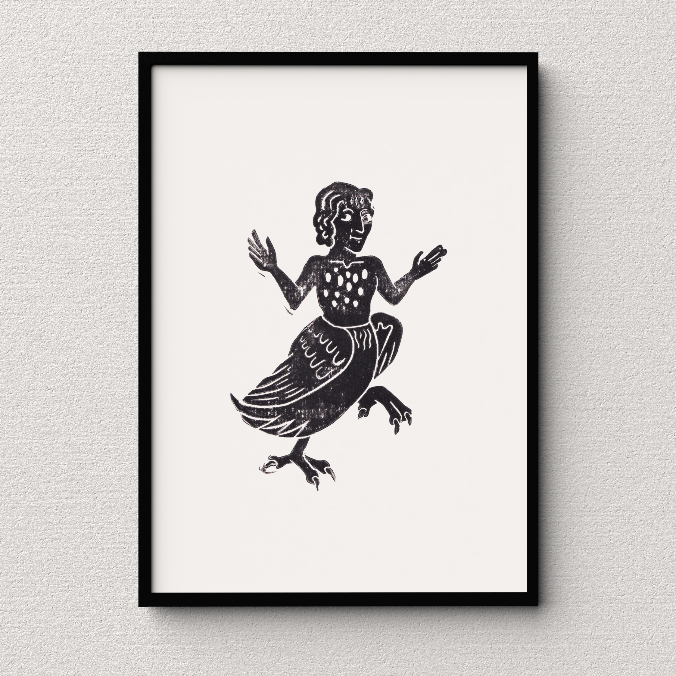 Medieval Marginalia A5 Original Linocut Print