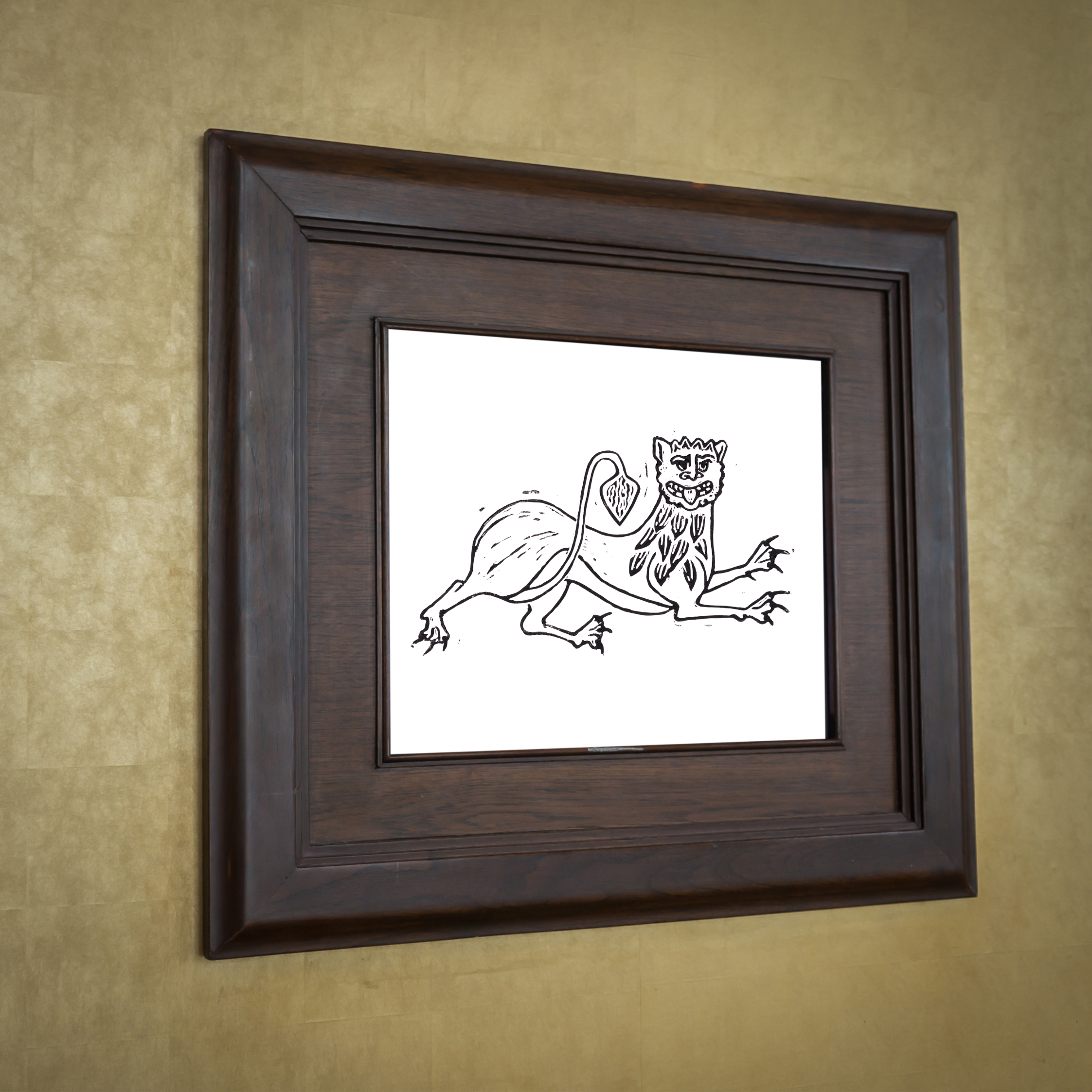 Medieval Marginalia A5 Original Linocut Print