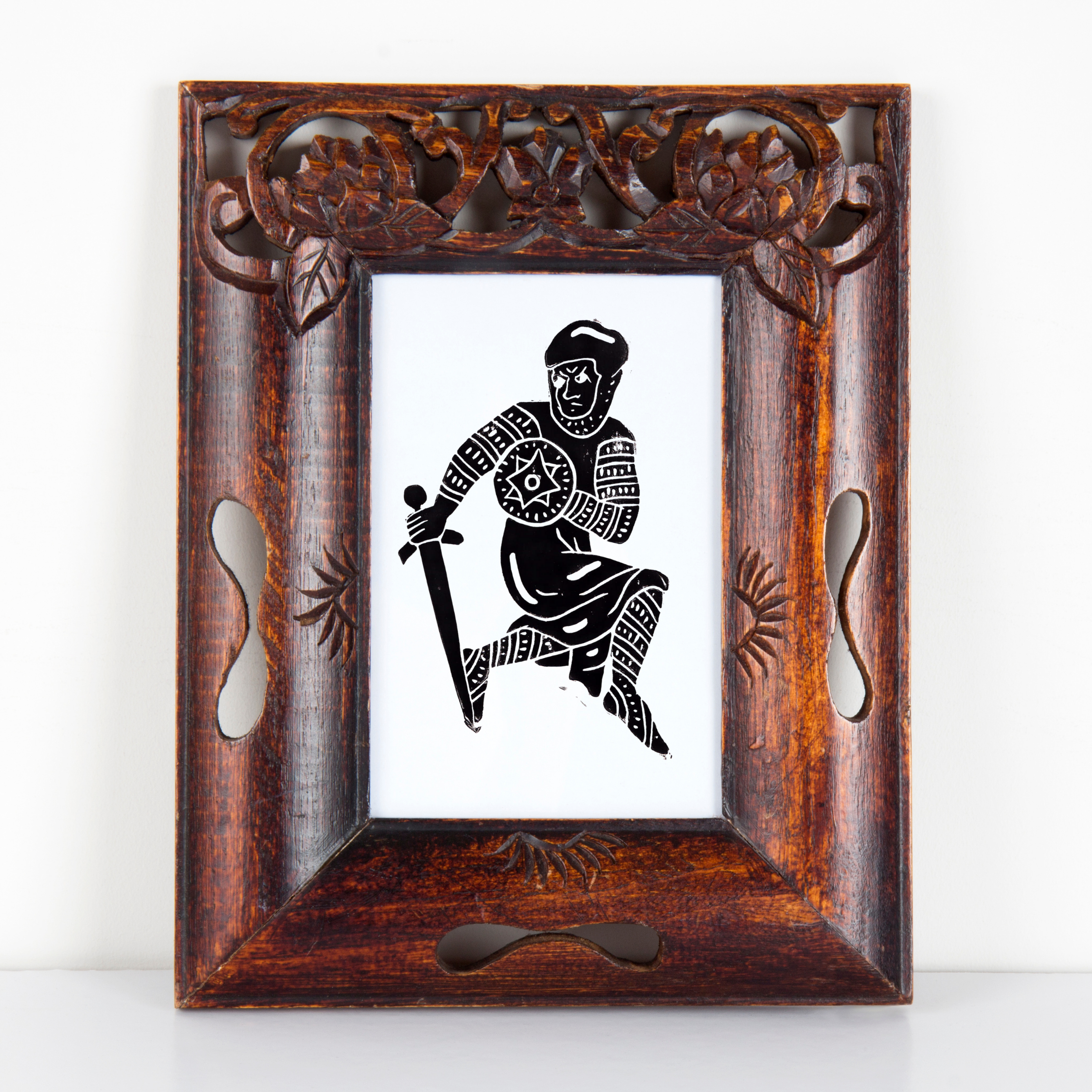 Medieval Marginalia A5 Original Linocut Print