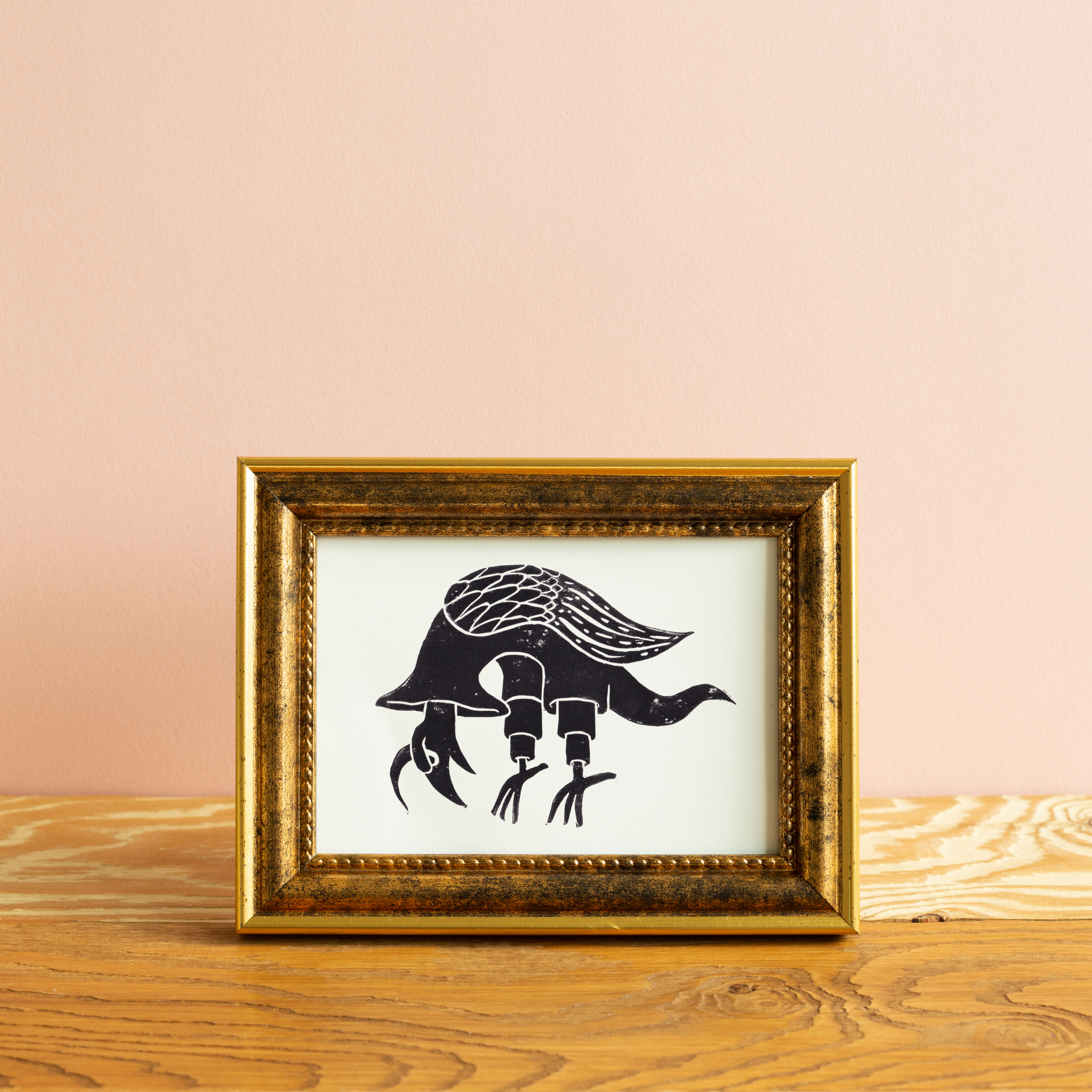 Medieval Marginalia A5 Original Linocut Print