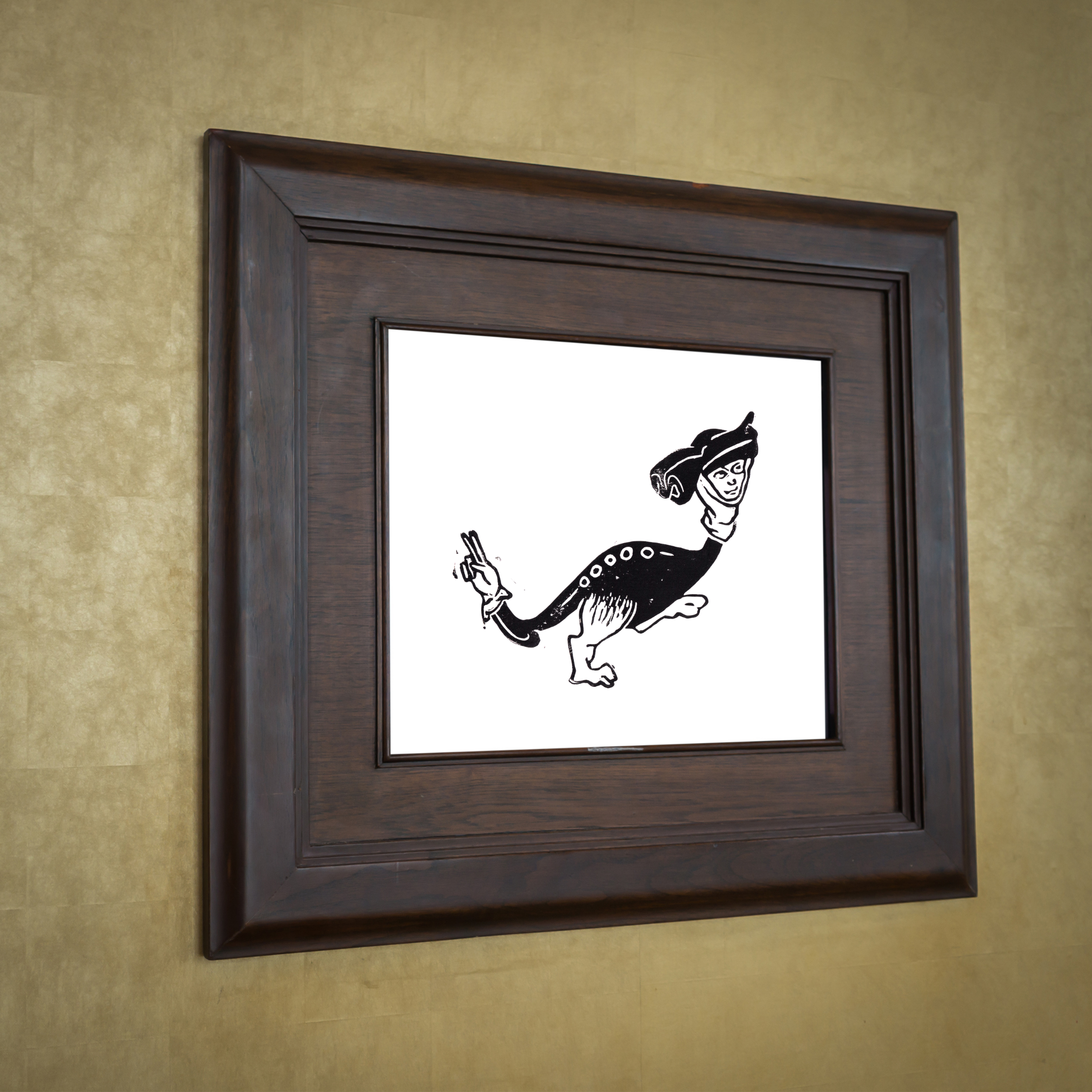 Medieval Marginalia A5 Original Linocut Print