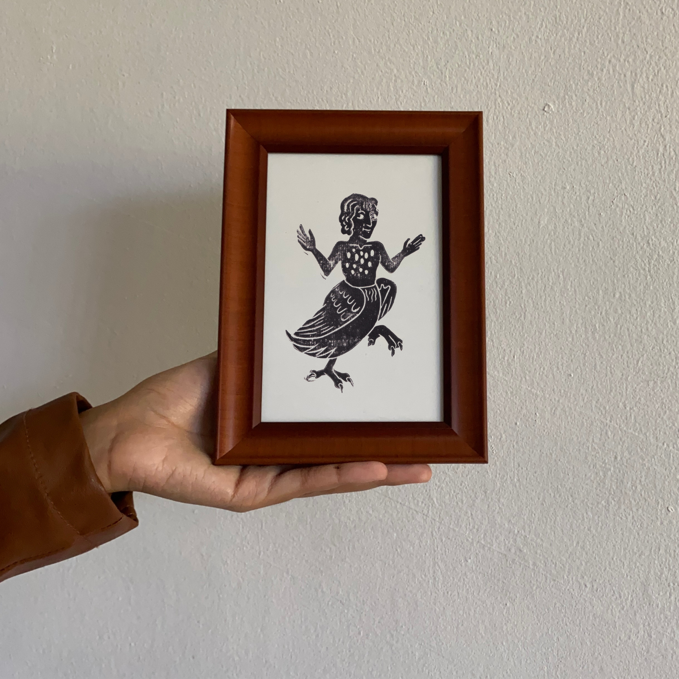 Medieval Marginalia A5 Original Linocut Print