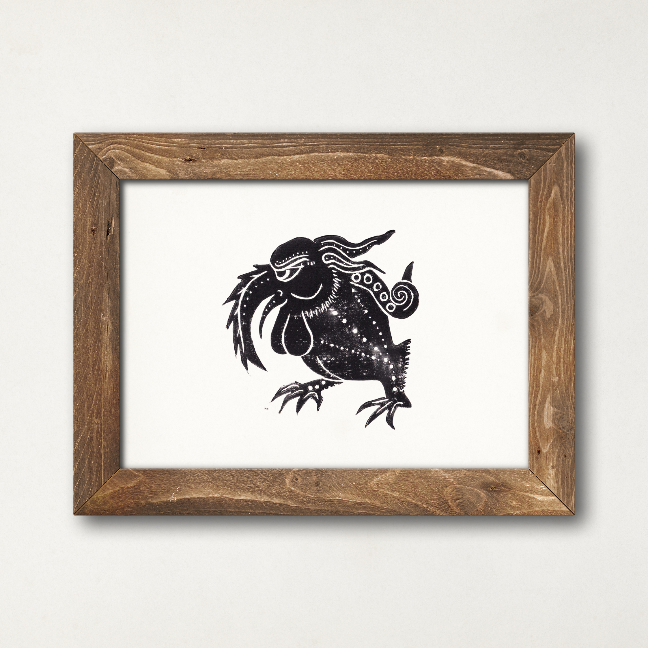 Medieval Marginalia A5 Original Linocut Print