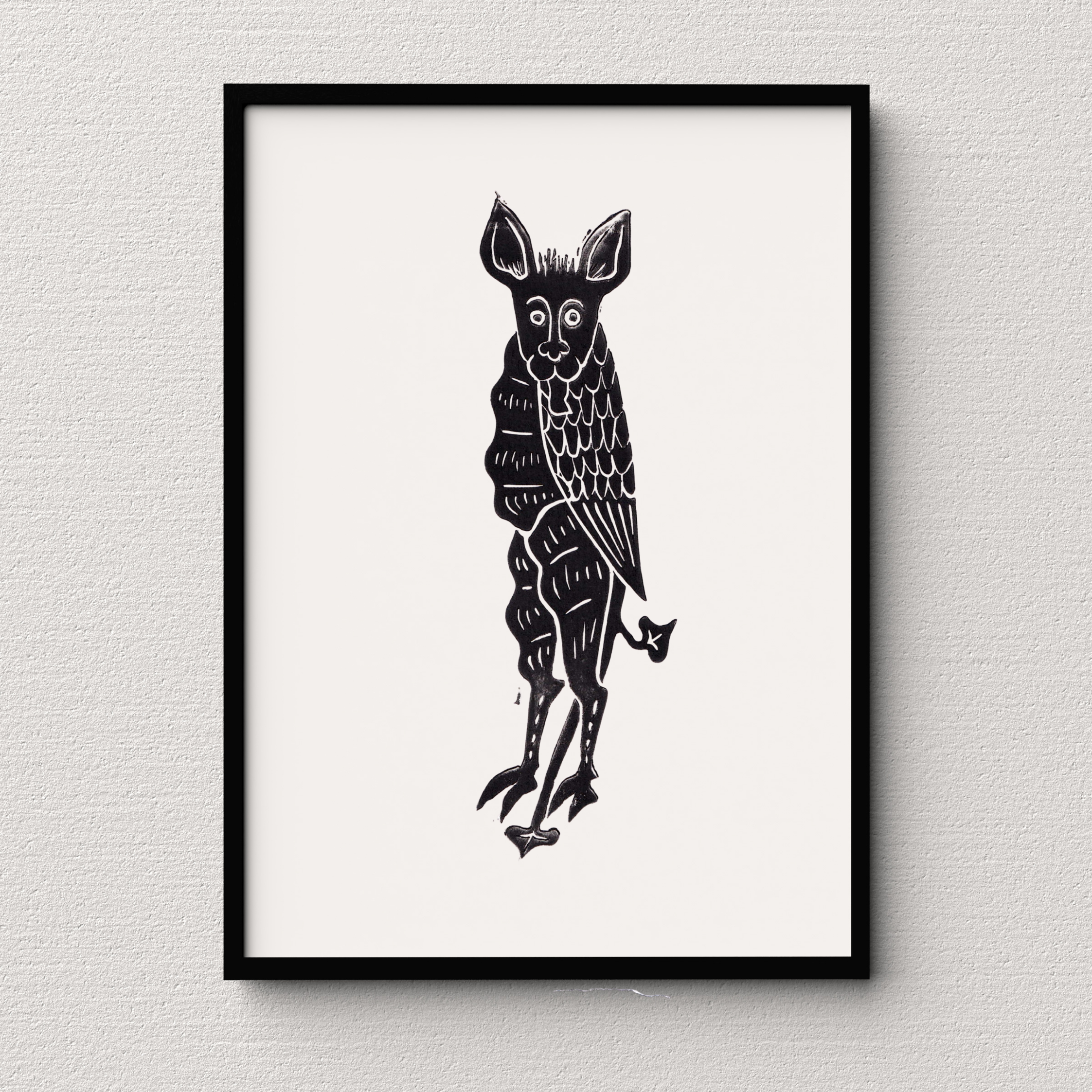 Medieval Marginalia A5 Original Linocut Print