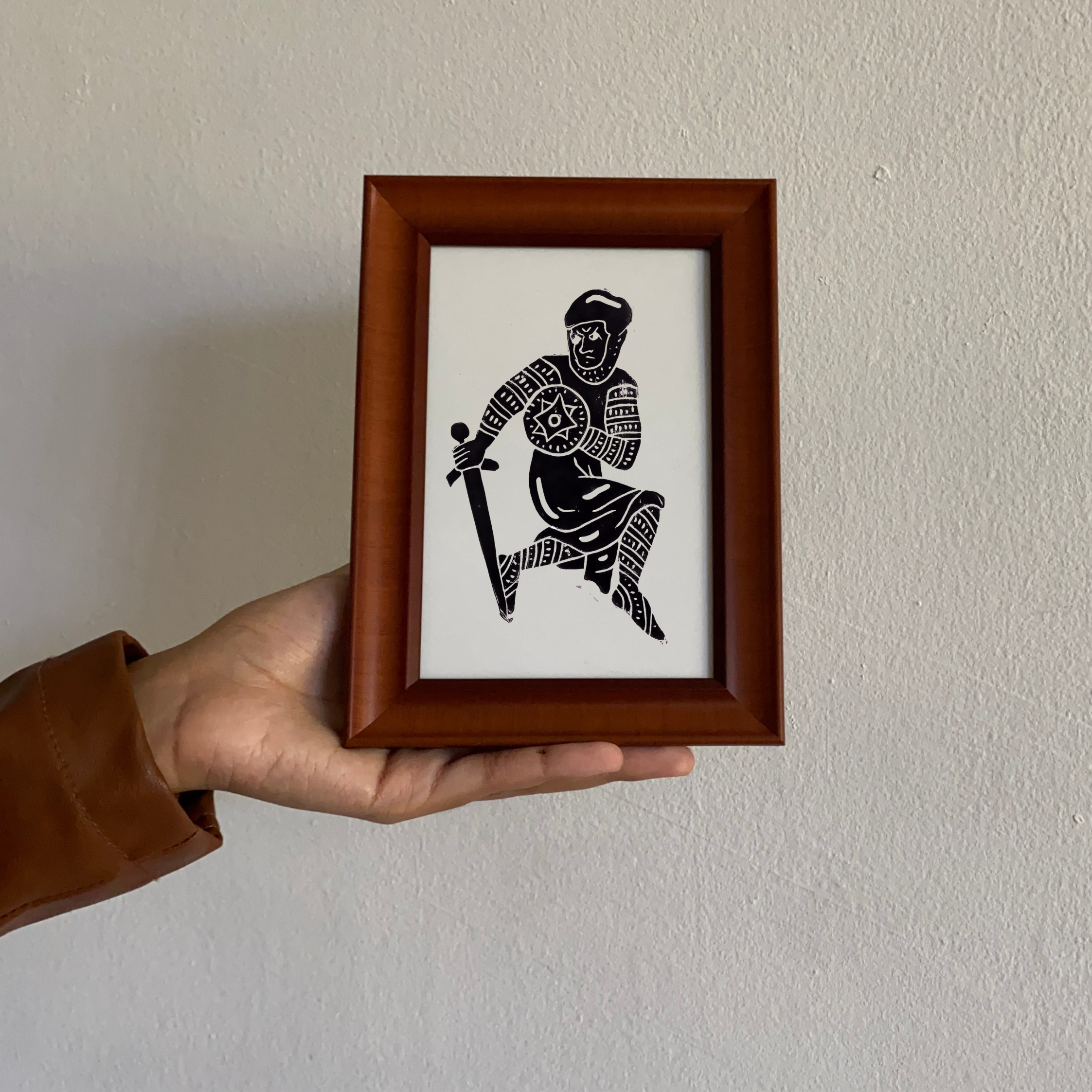 Medieval Marginalia A5 Original Linocut Print