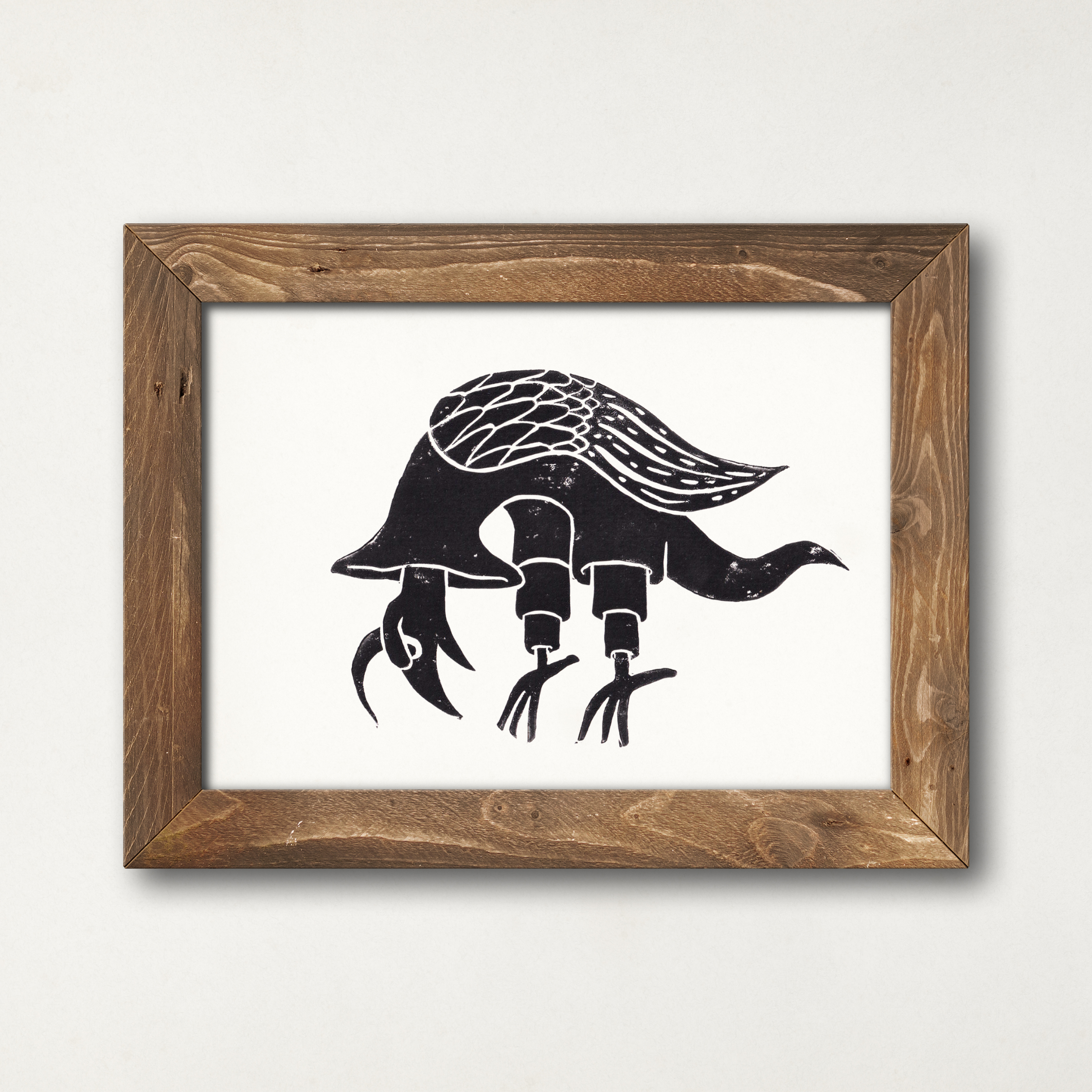 Medieval Marginalia A5 Original Linocut Print