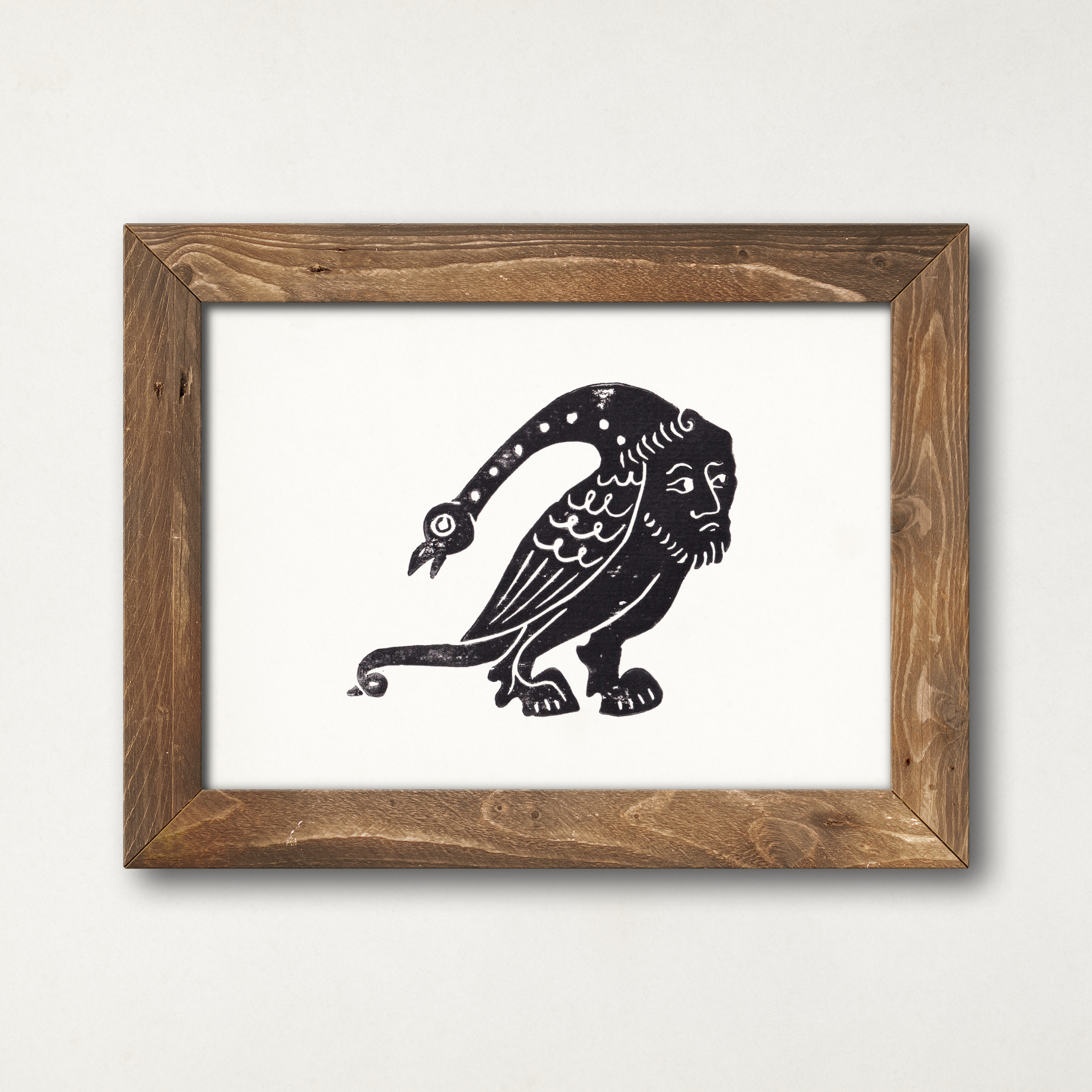 Medieval Marginalia A5 Original Linocut Print