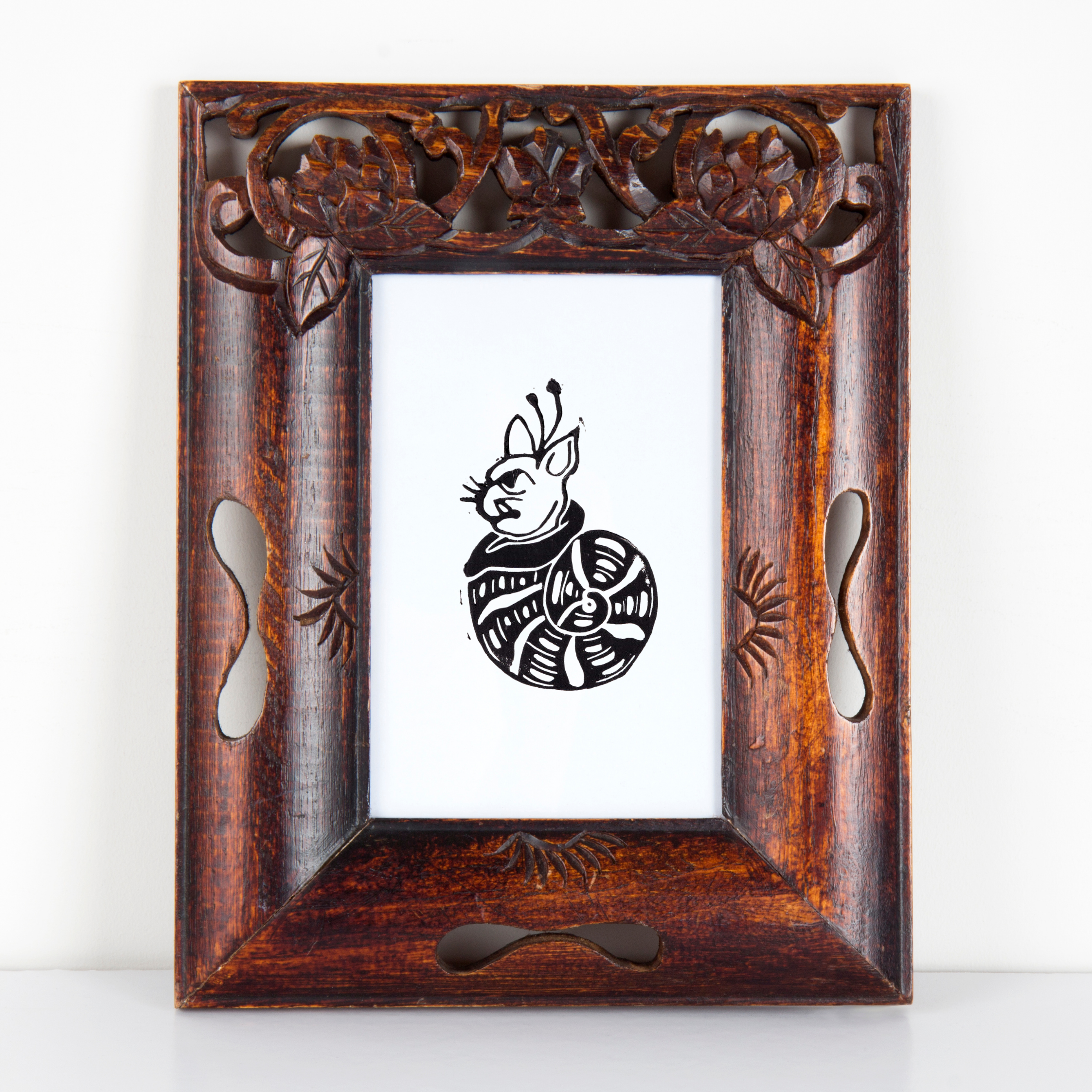 Medieval Marginalia A5 Original Linocut Print