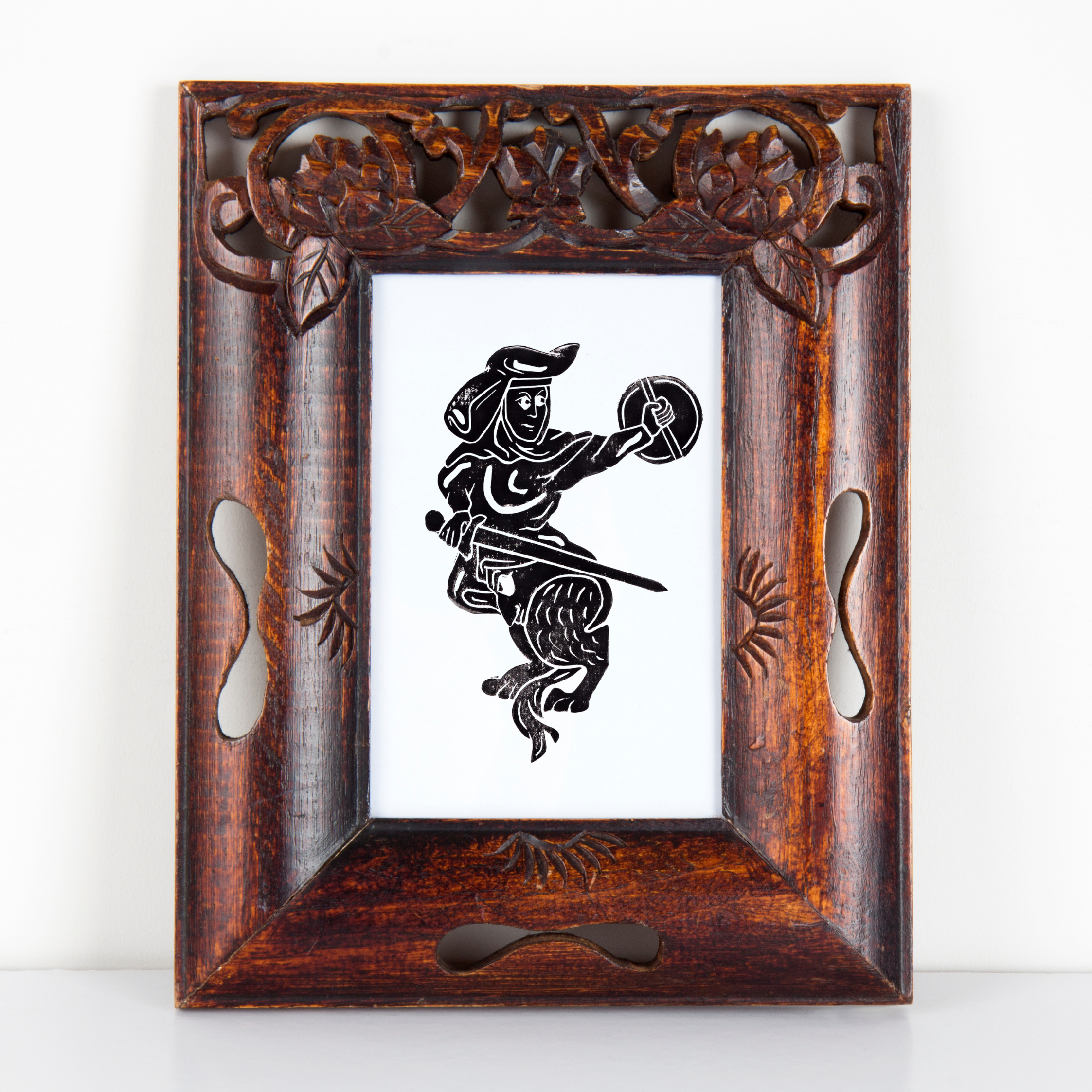 Medieval Marginalia A5 Original Linocut Print