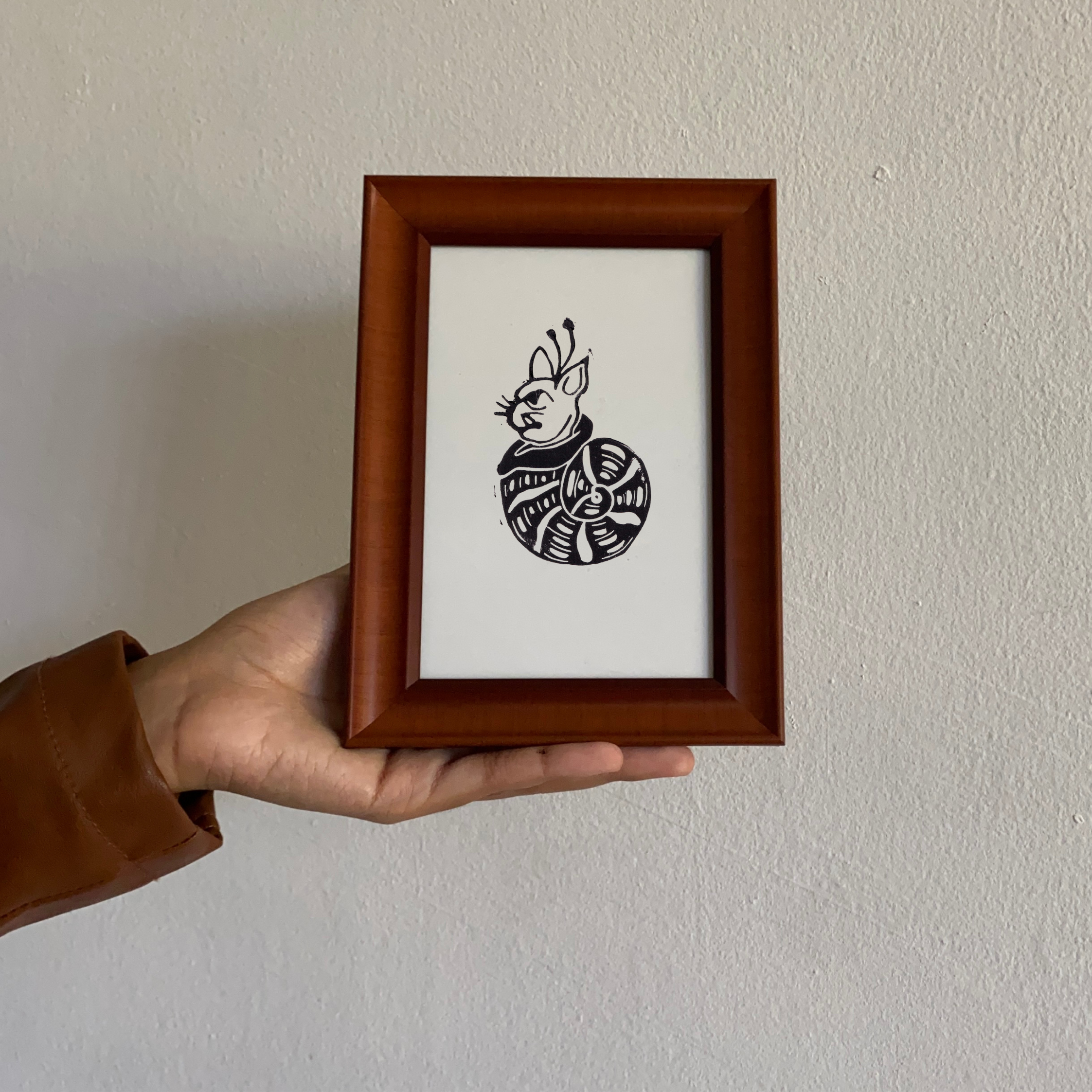 Medieval Marginalia A5 Original Linocut Print