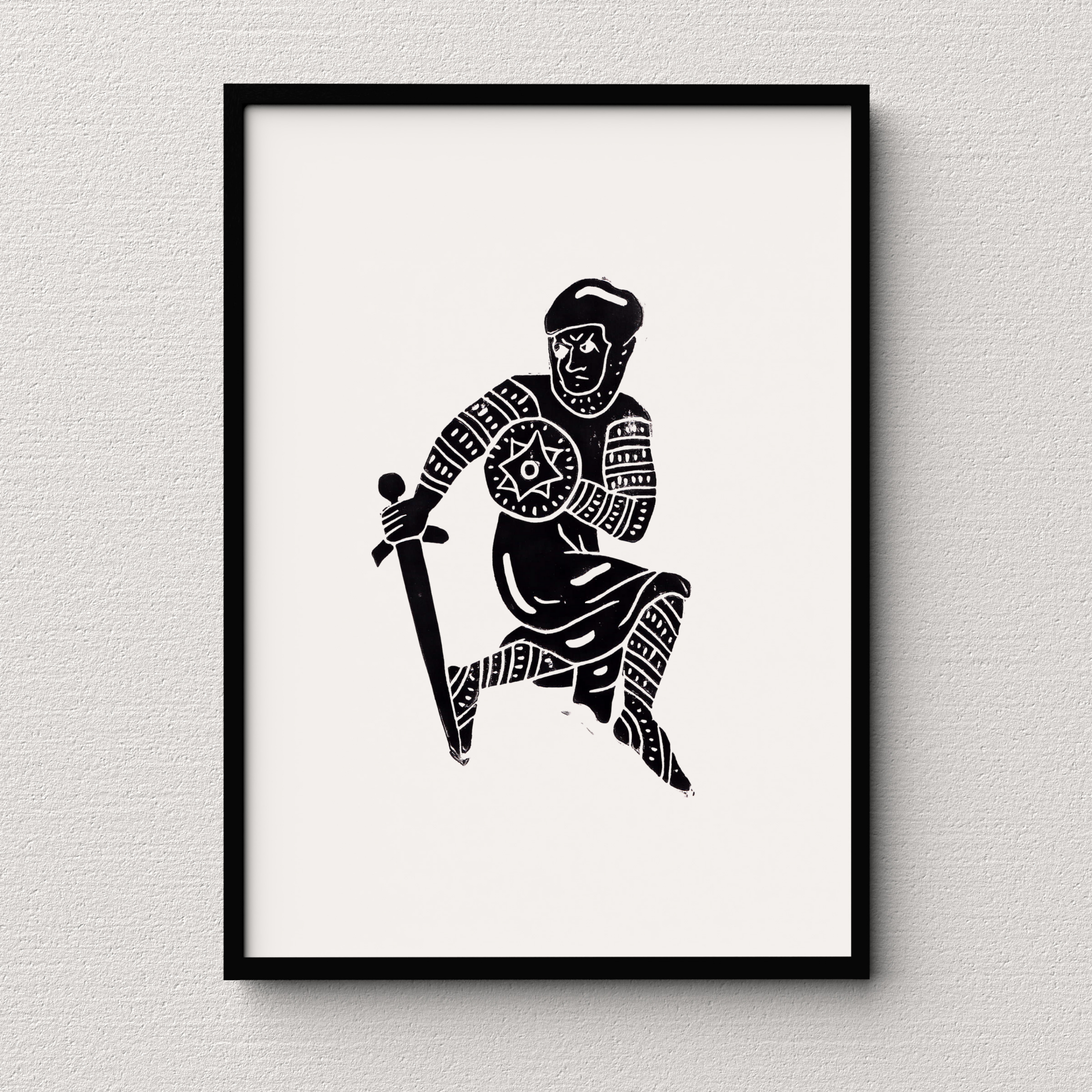 Medieval Marginalia A5 Original Linocut Print