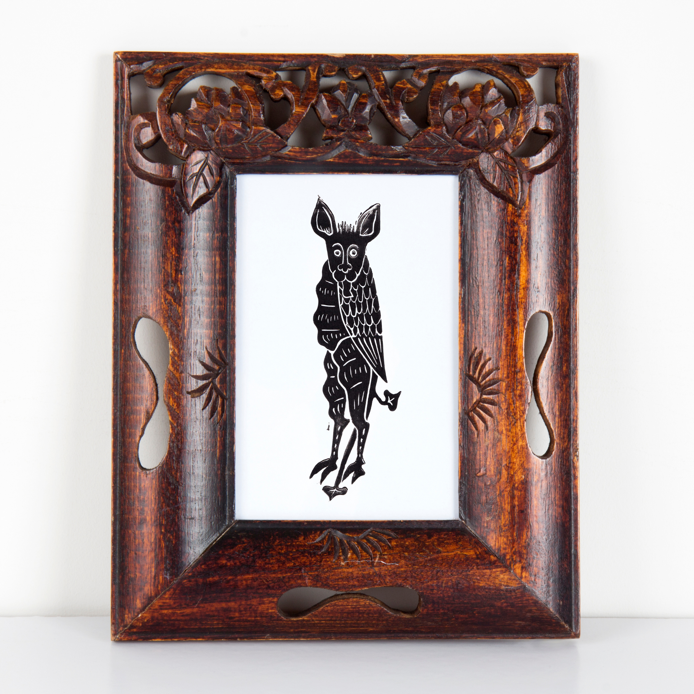 Medieval Marginalia A5 Original Linocut Print