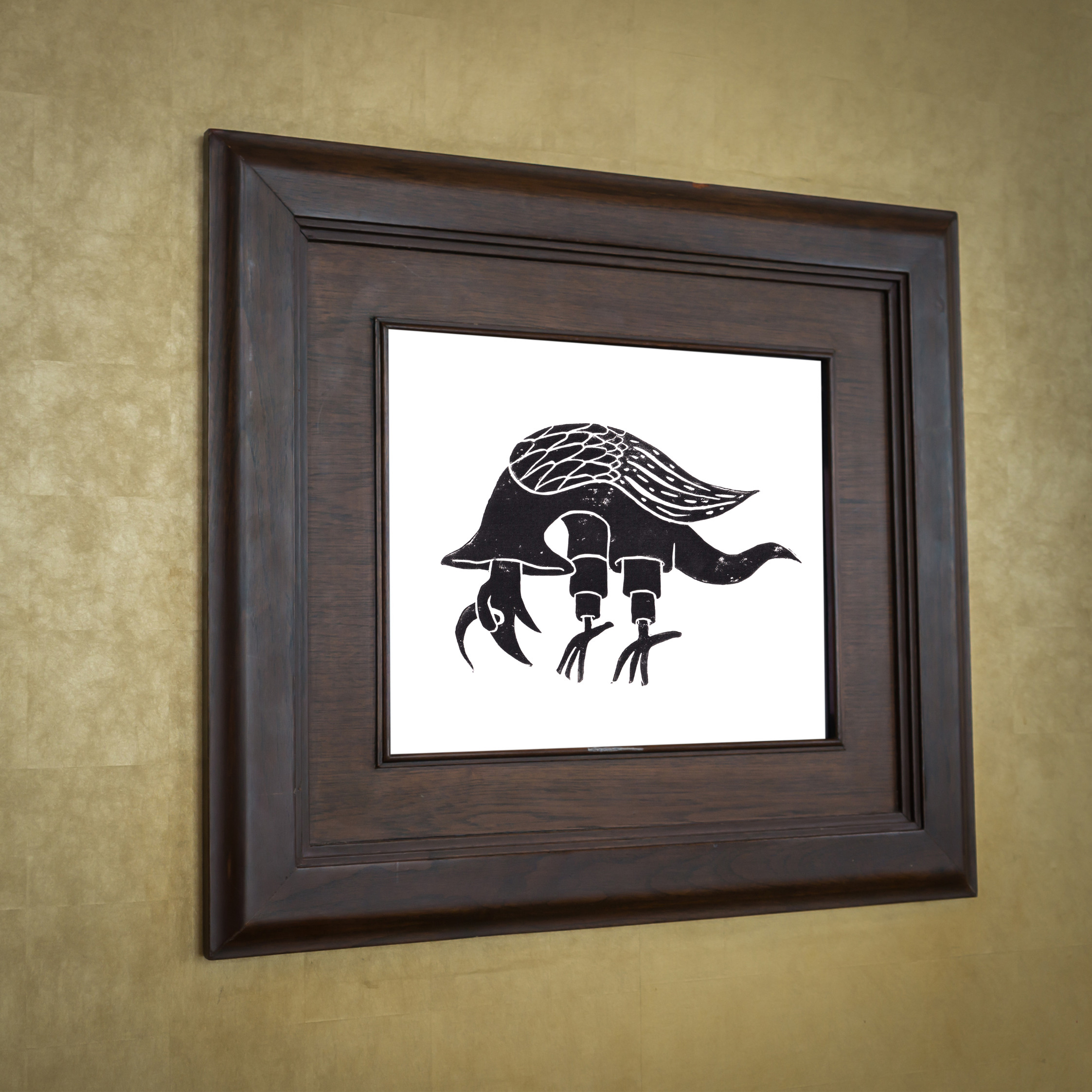 Medieval Marginalia A5 Original Linocut Print