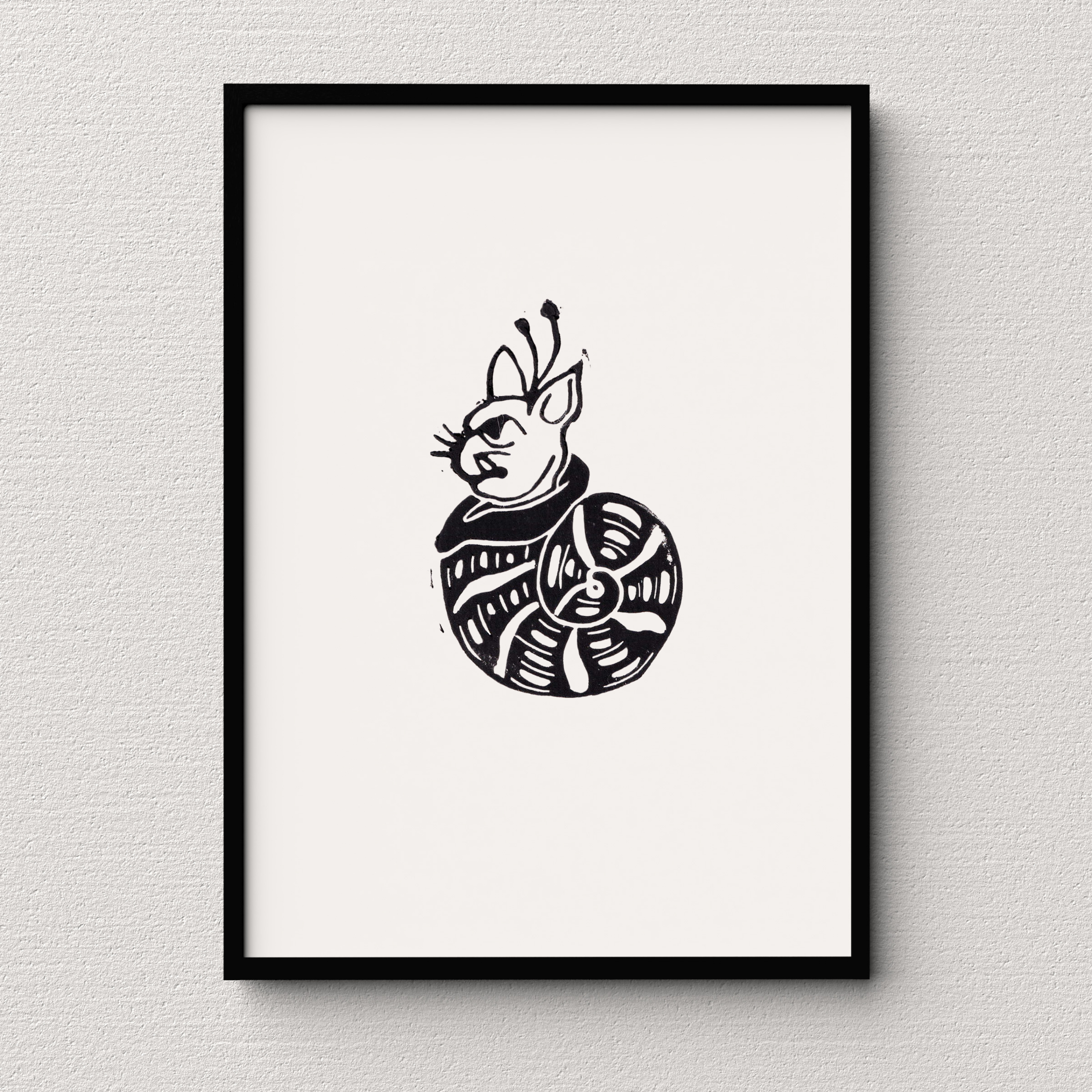 Medieval Marginalia A5 Original Linocut Print