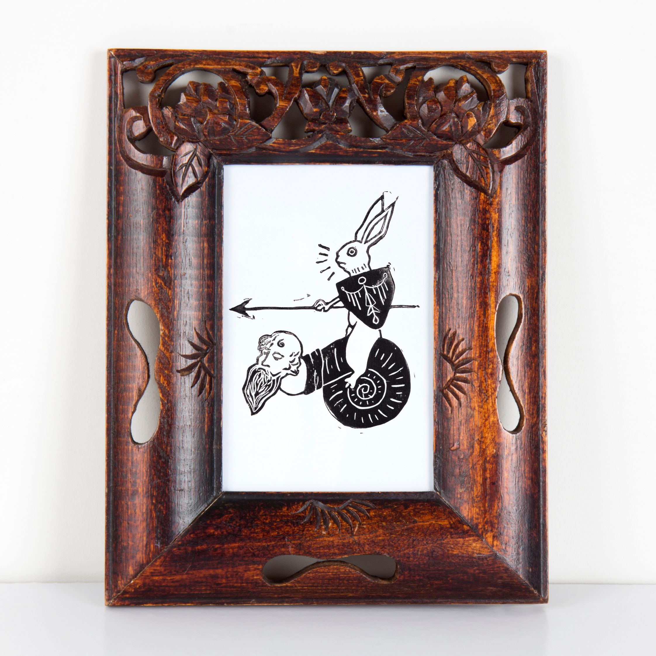 Medieval Marginalia A5 Original Linocut Print