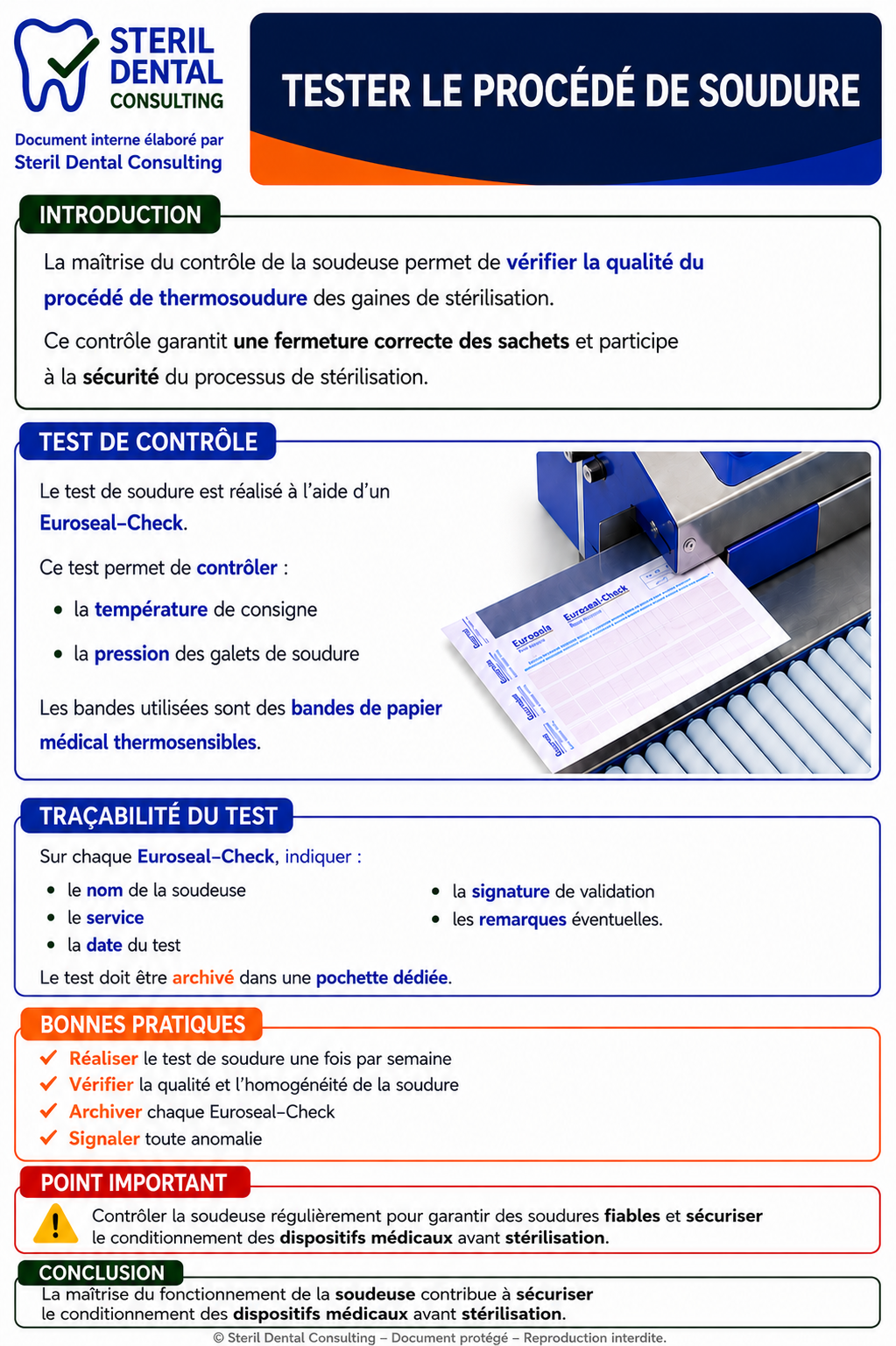 TESTER LE PROCEDE DE SOUDURE 