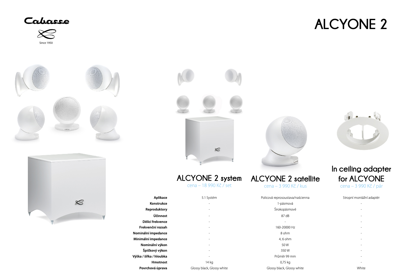 Cabasse ALCYONE 2 Kompletní audio systém